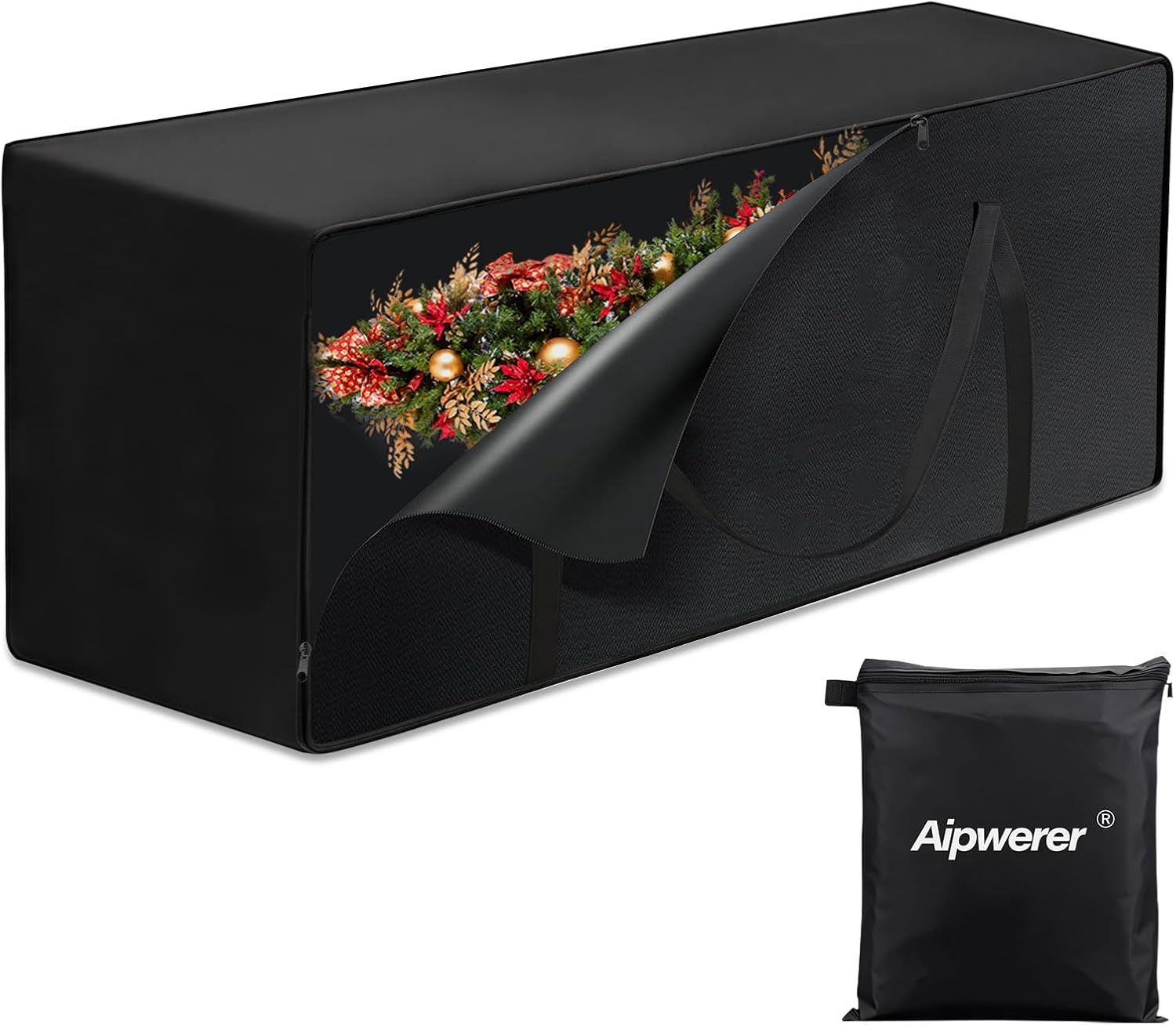 Aipwerer Custodia Porta Albero di Natale, Nera - immagine 1