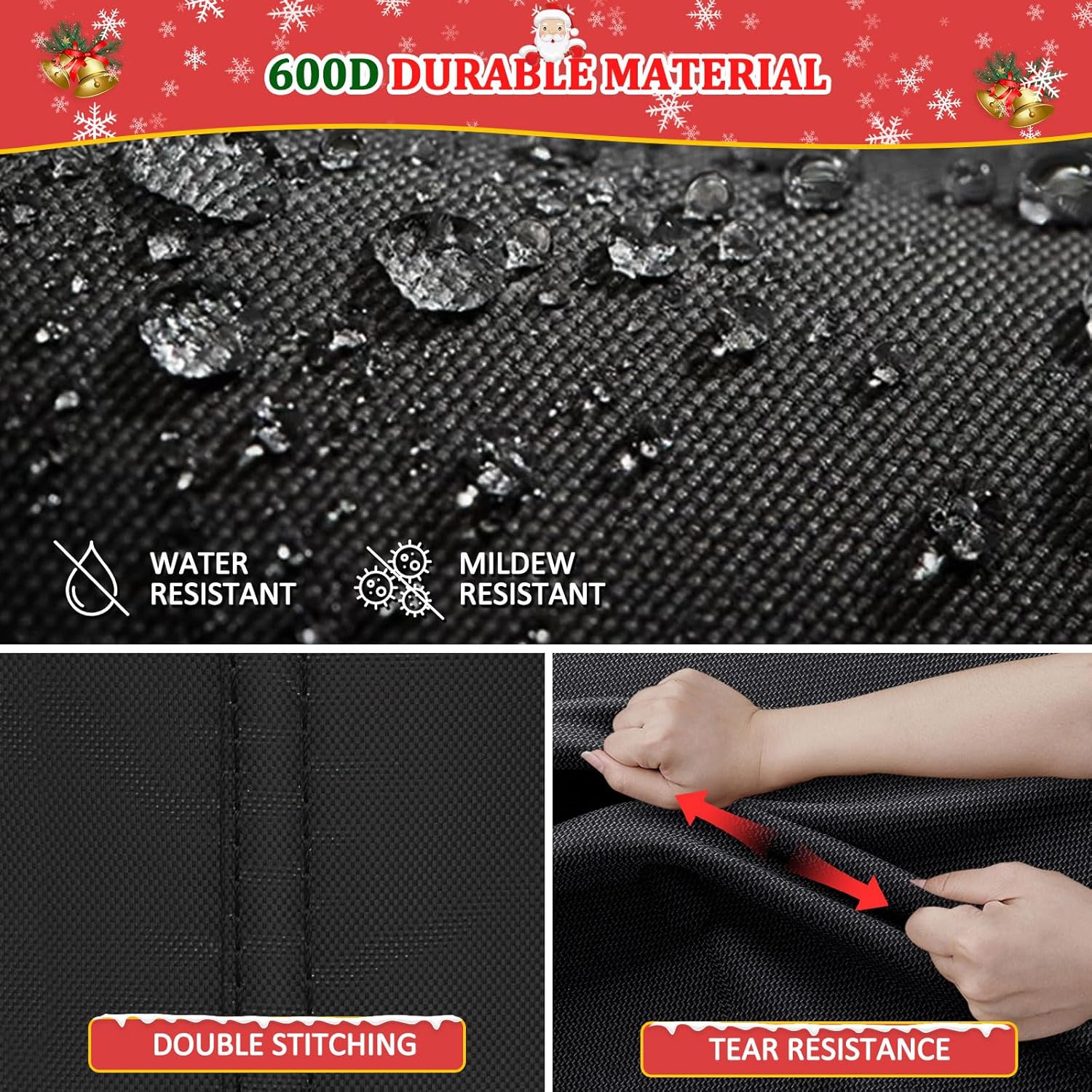 Aipwerer Custodia Porta Albero di Natale, Nera - immagine 3