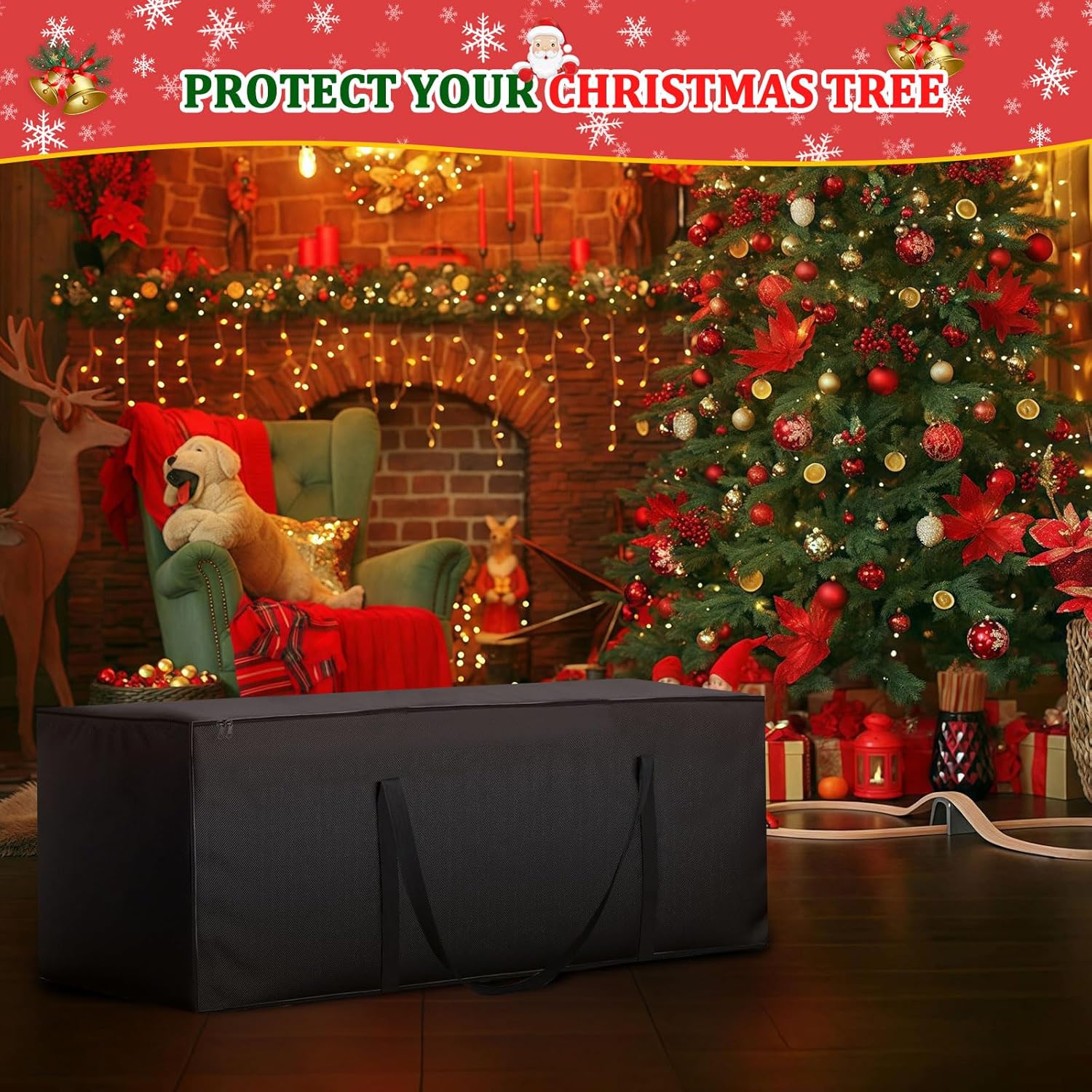 Aipwerer Custodia Porta Albero di Natale, Nera - immagine 6