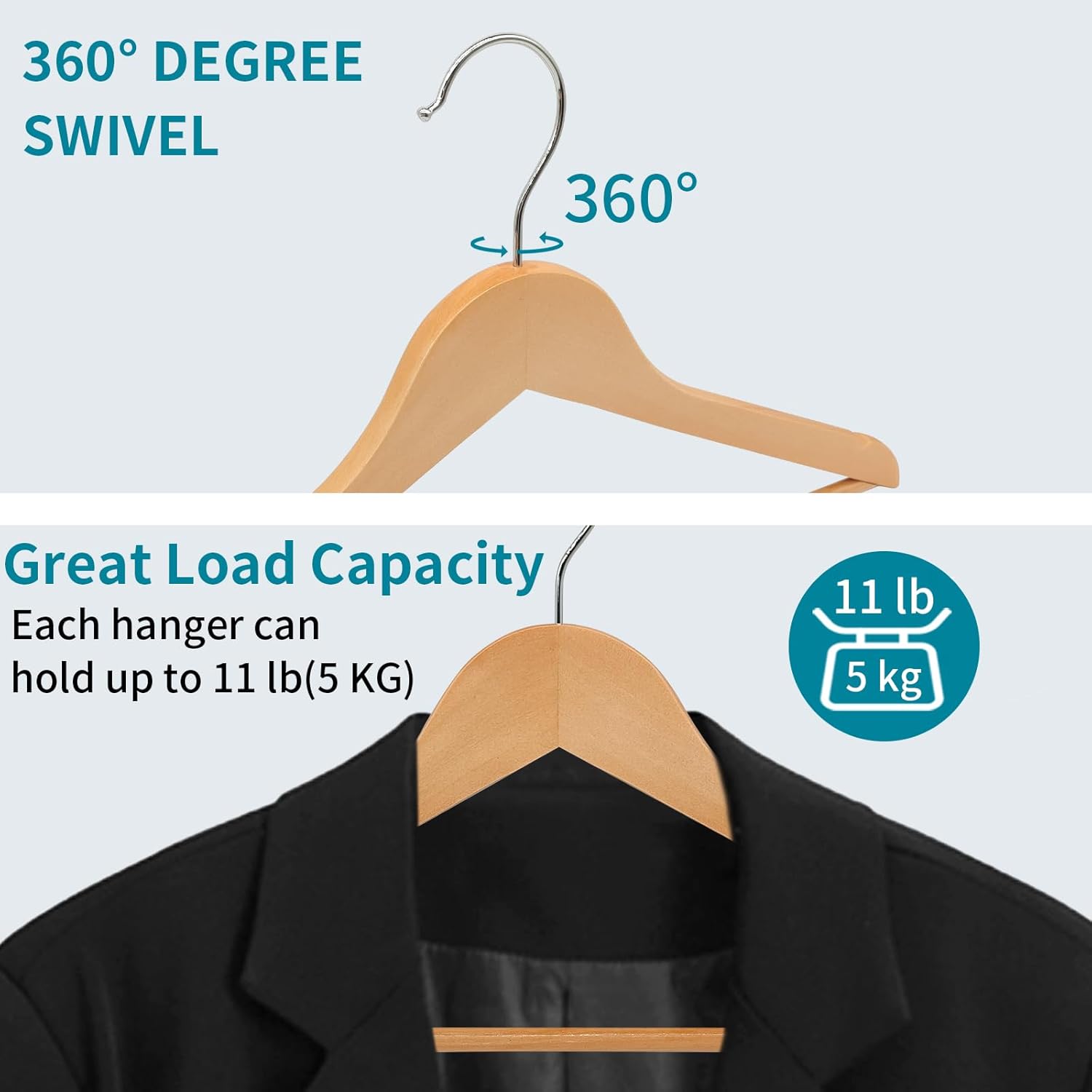 Abheng Grucce Legno 80 Pezzi, Naturale - immagine 5