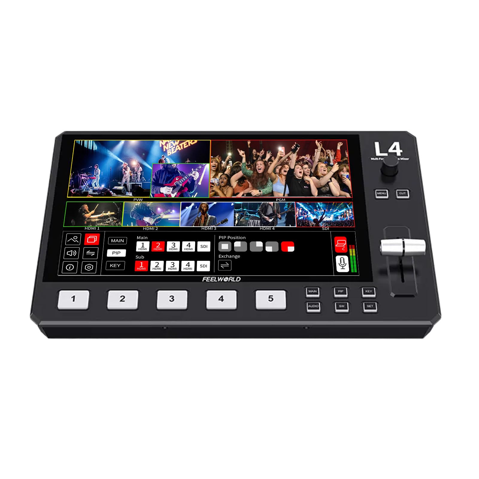 Feelworld L4 - Video Mixer Switcher con Touchscreen 10.1"
