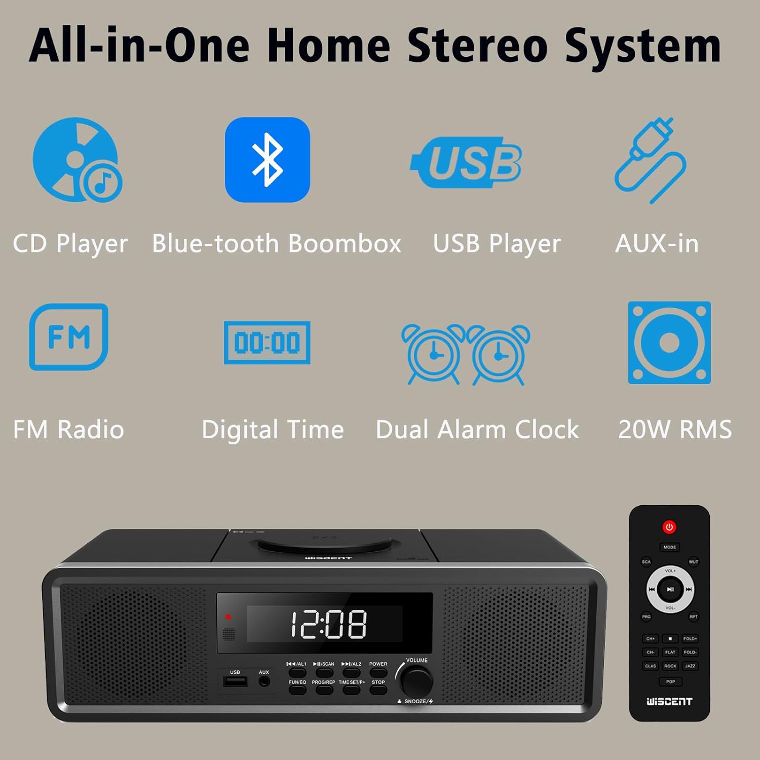Impianto Stereo Compatto Home CD con Bluetooth - immagine 2