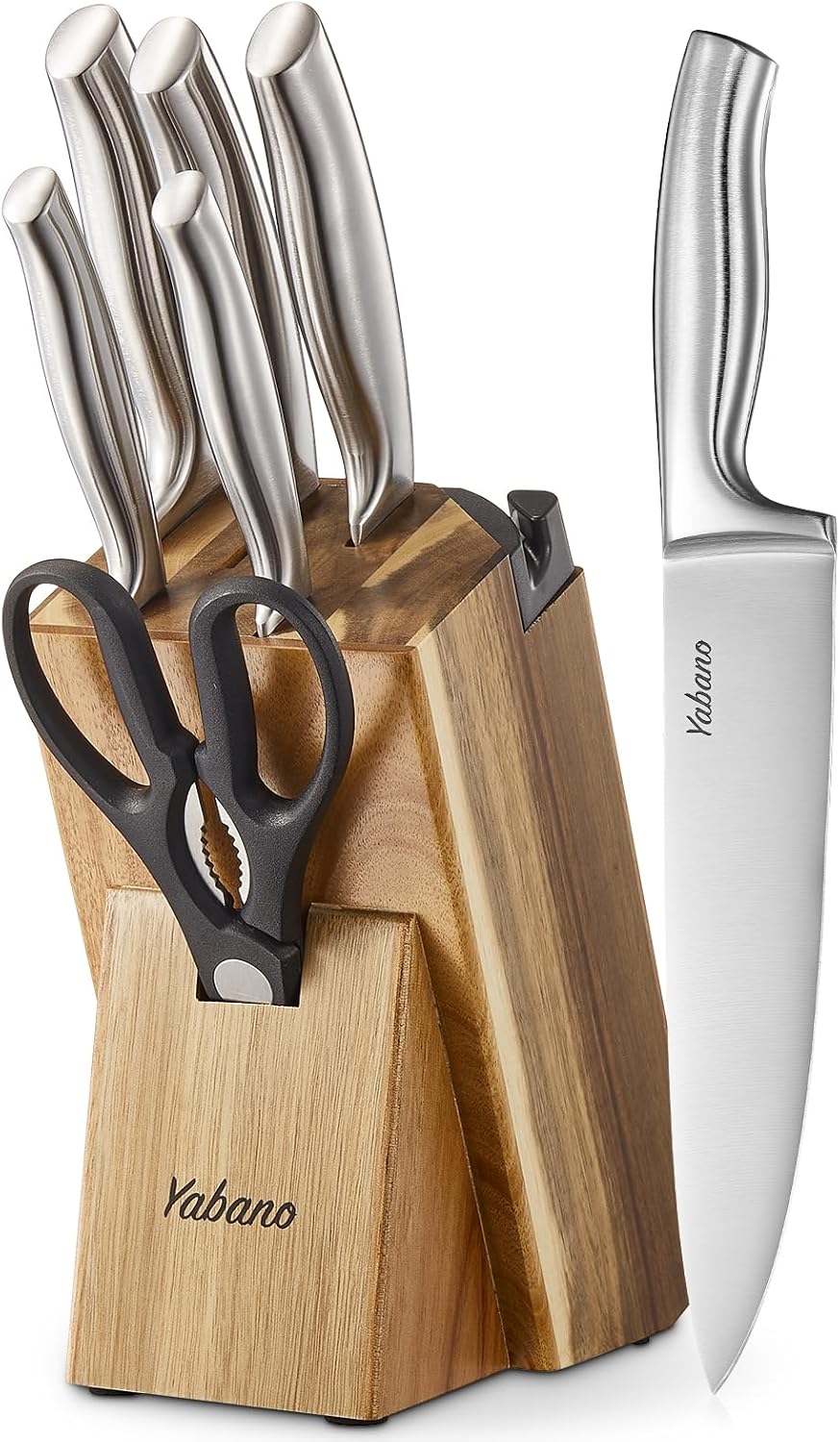 Set Coltelli da Cucina con Ceppo 7 Pezzi, Acciaio Inox - immagine 1