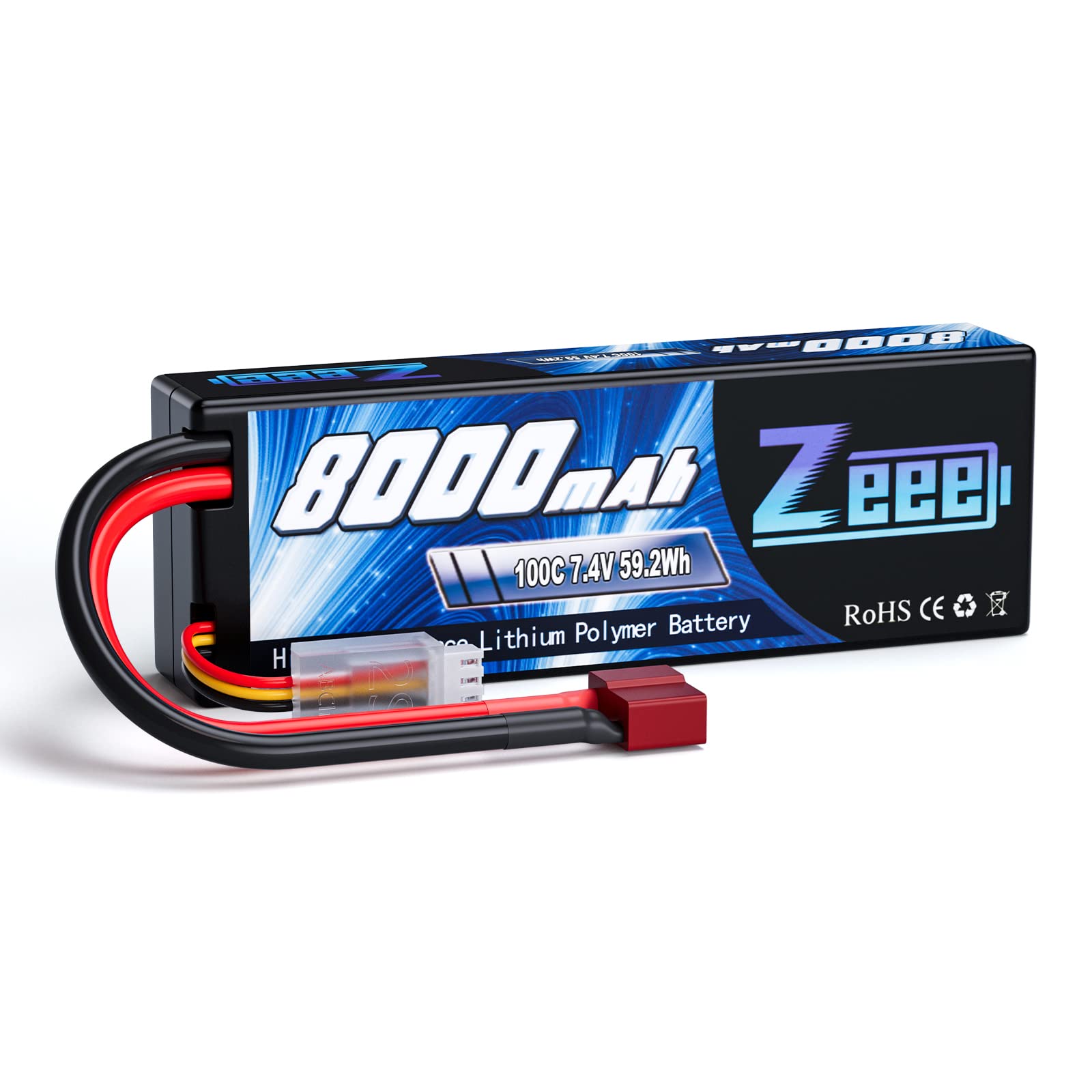 Zeee 2S Lipo Batteria RC 7,4V 100C 8000mAh