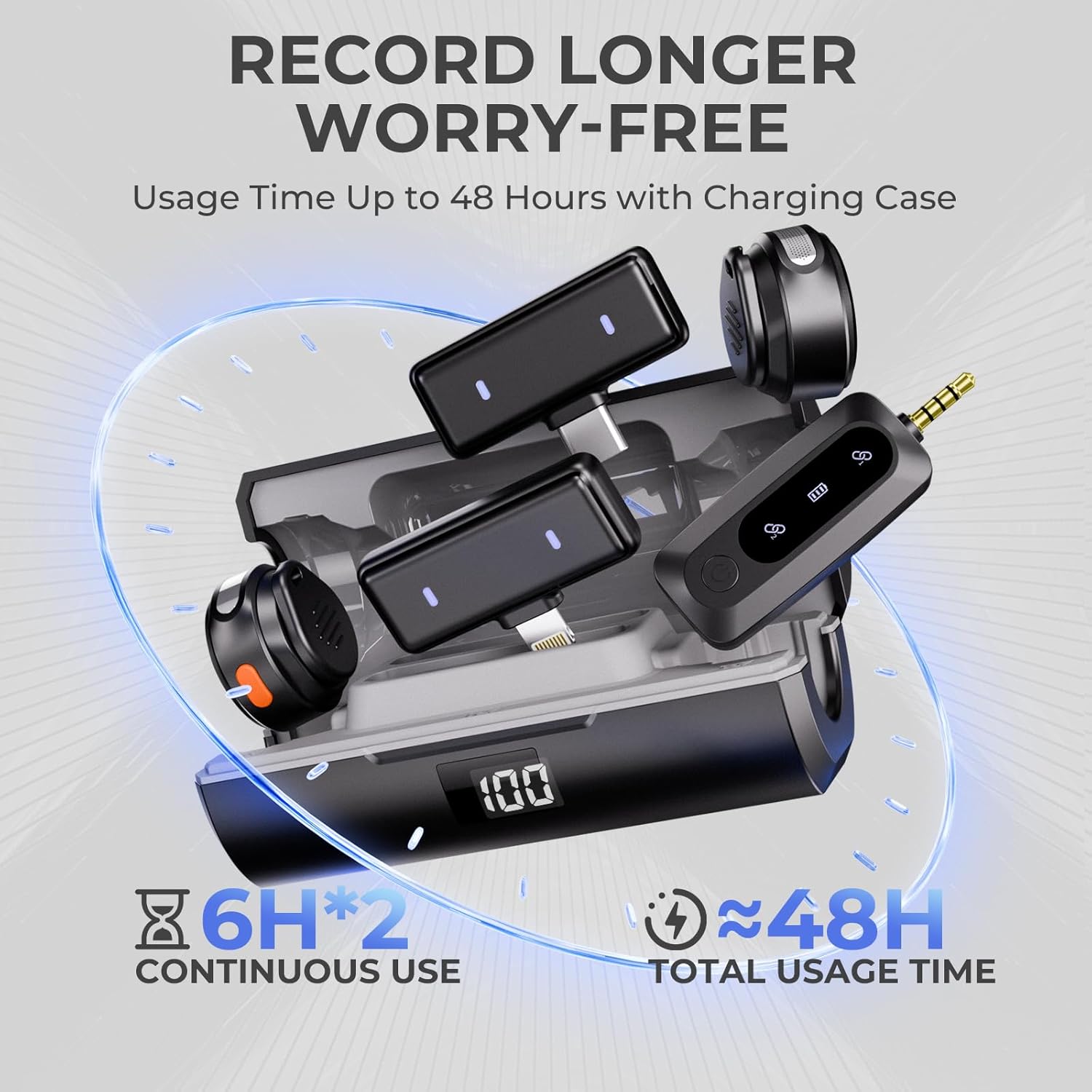 Moman Microfono Lavalier Wireless per iPhone/Android/Fotocamera - immagine 6