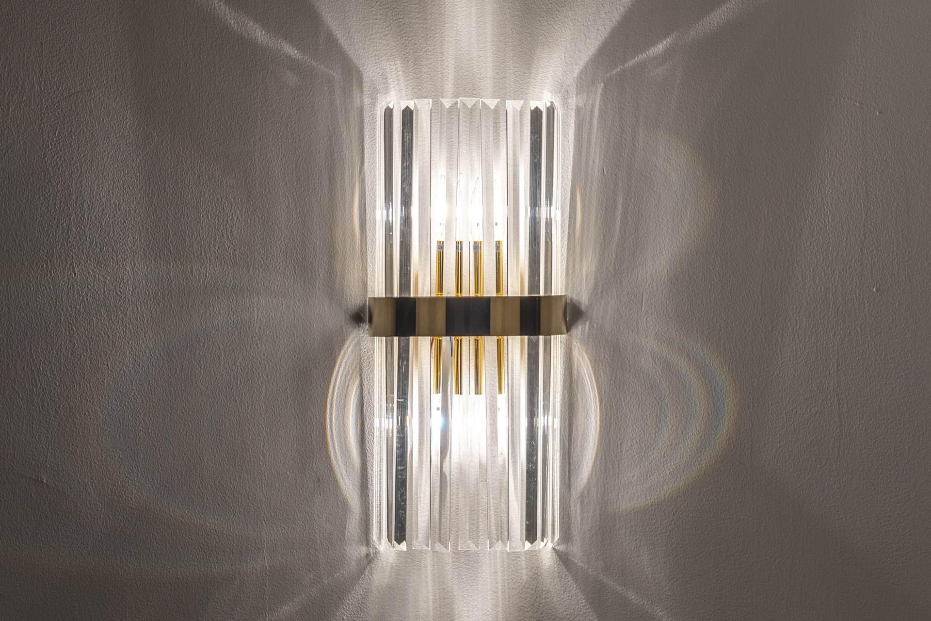 APLIQUE DE PARED METAL CRISTAL MADRID 25x25x65 CM