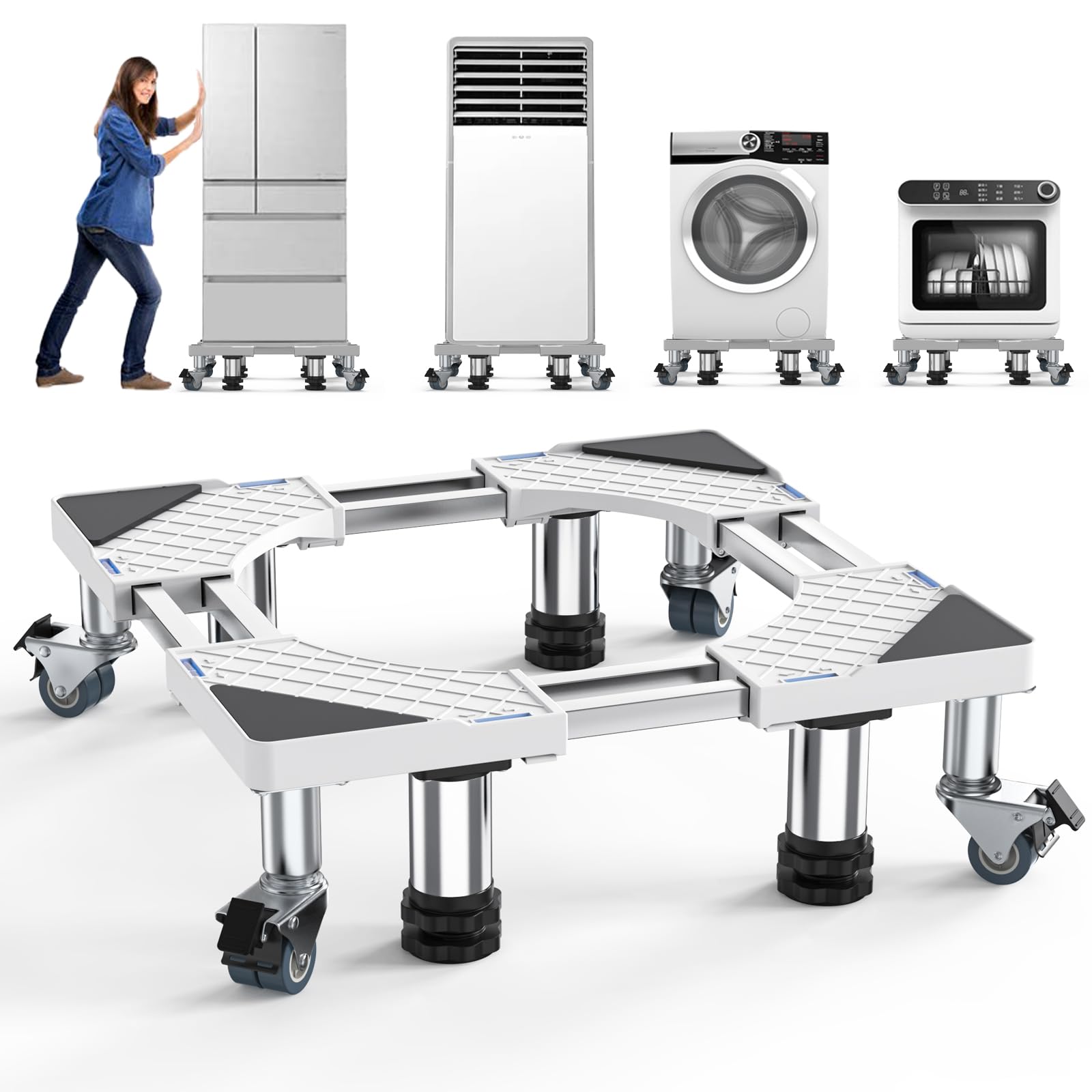 DEWEL Telaio Base Lavatrice Regolabile 500 kg