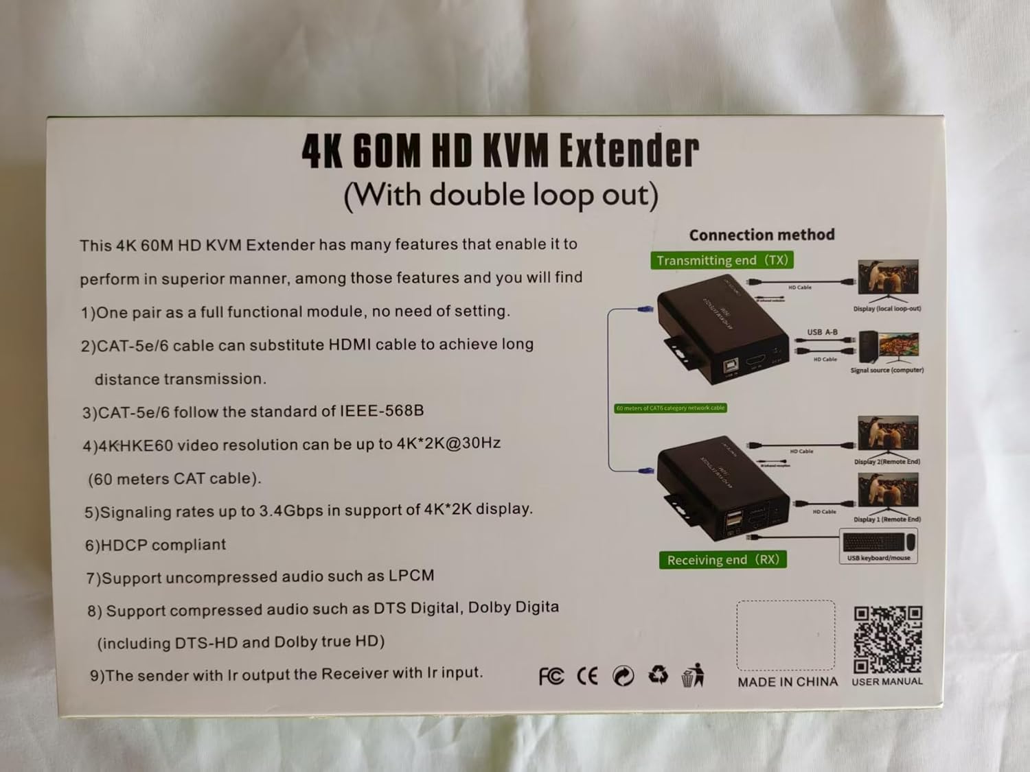 Extender KVM HDMI 60M su Cat5e/Cat6 4K30Hz - immagine 3