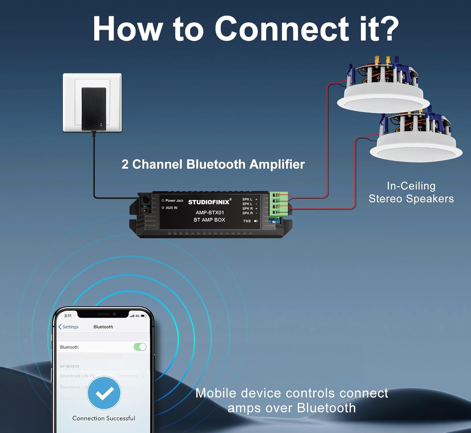 Studiofinix Altoparlanti Bluetooth 6.5" 320W a 2 vie - immagine 2