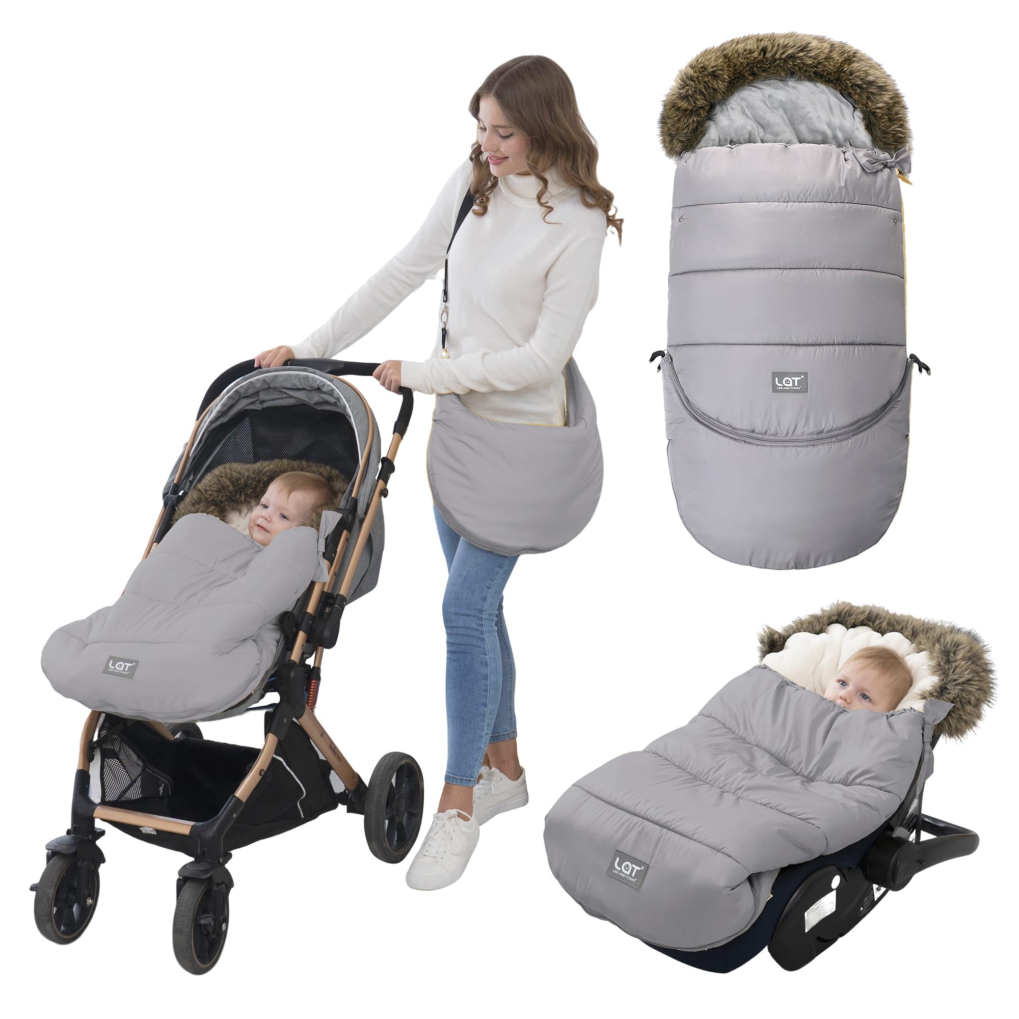 Sacco Termico Invernale per Passeggino Universale, Grigio