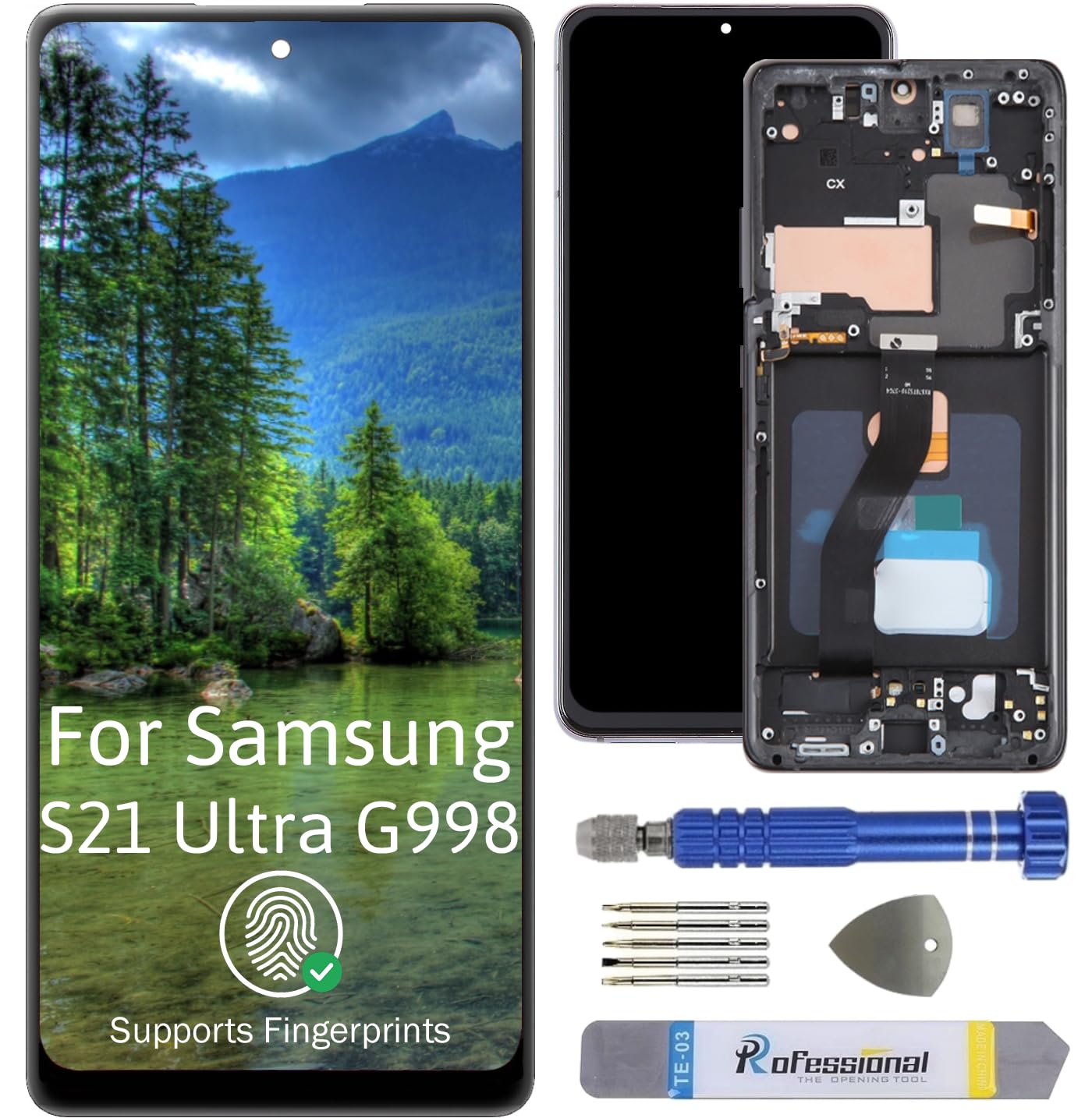 It'Go Display OLED per Samsung S21 Ultra G998, Nero