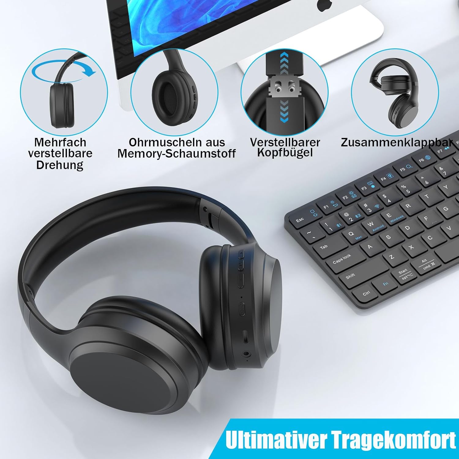 Elzle Cuffie Bluetooth Over-Ear 82h - immagine 5