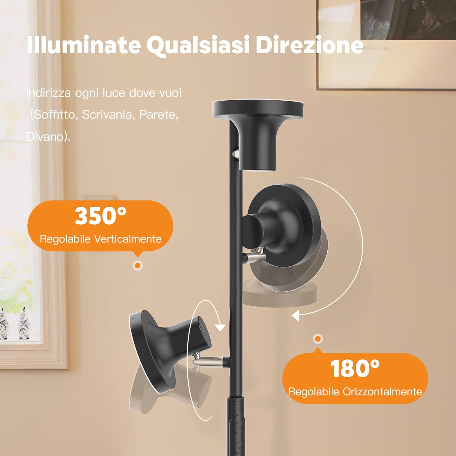 SIBRILLE Lampada da Terra Dimmerabile 36W 2500LM - immagine 4