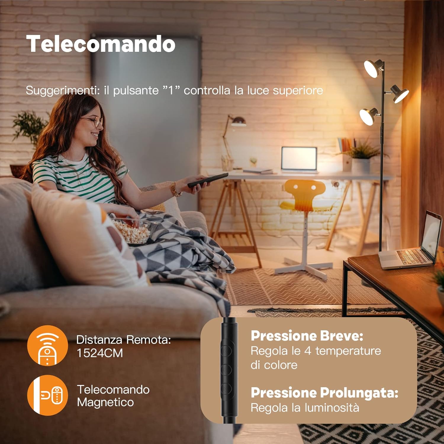 SIBRILLE Lampada da Terra Dimmerabile 36W 2500LM - immagine 5