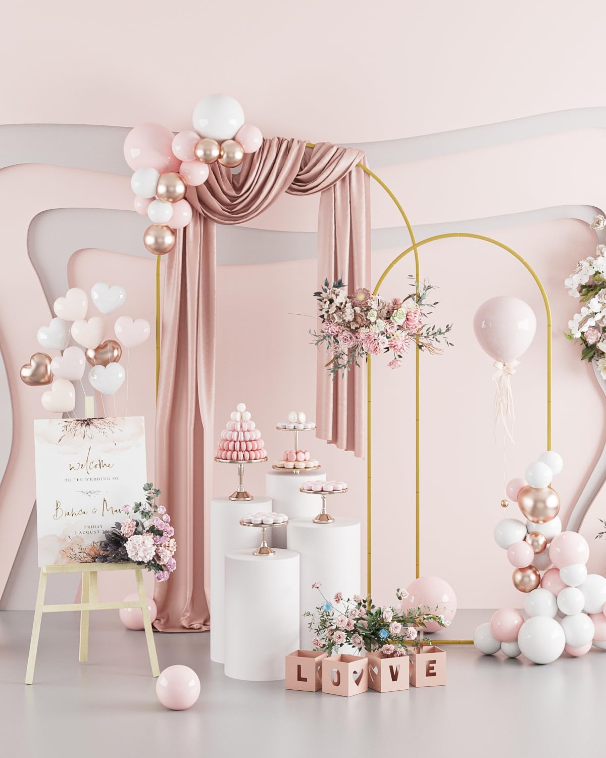 Arco per Matrimonio in Metallo - Set 2 Pezzi - immagine 1