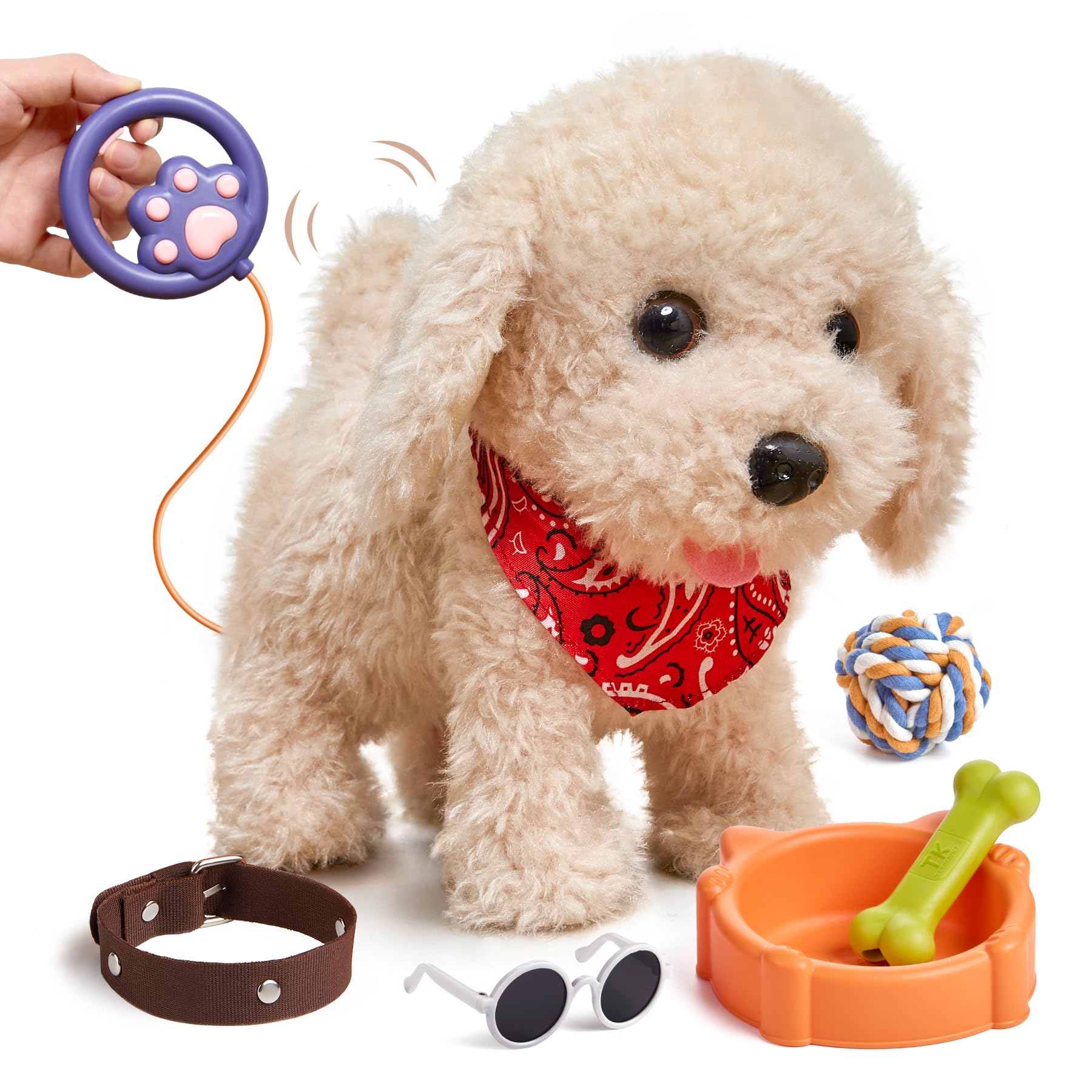 TUMAMA Peluche Cane Interattivo che Cammina e Abbaia