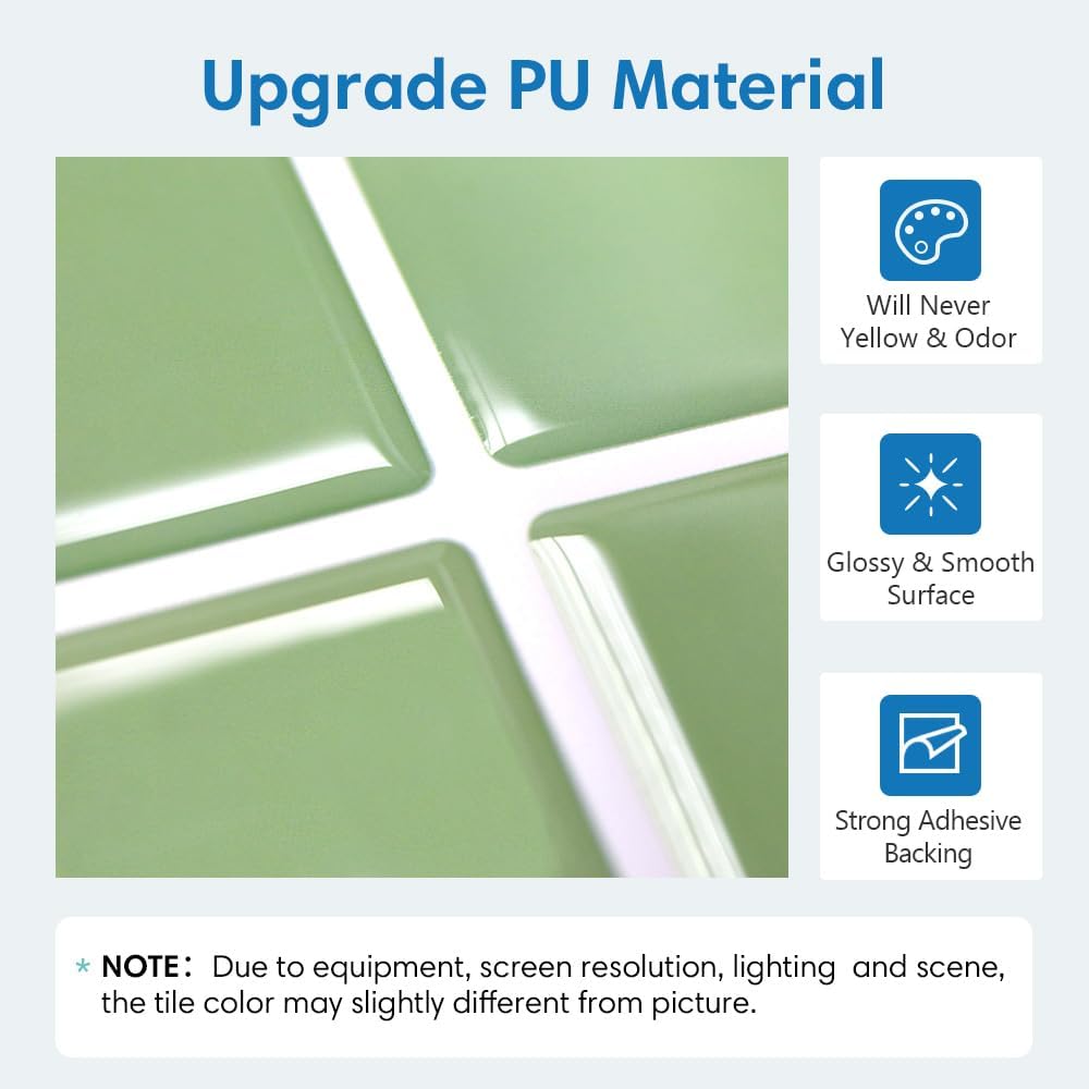 Piastrelle Adesive Cucina Bagno Verdi 10 Pezzi 30,5x30,5cm - immagine 3