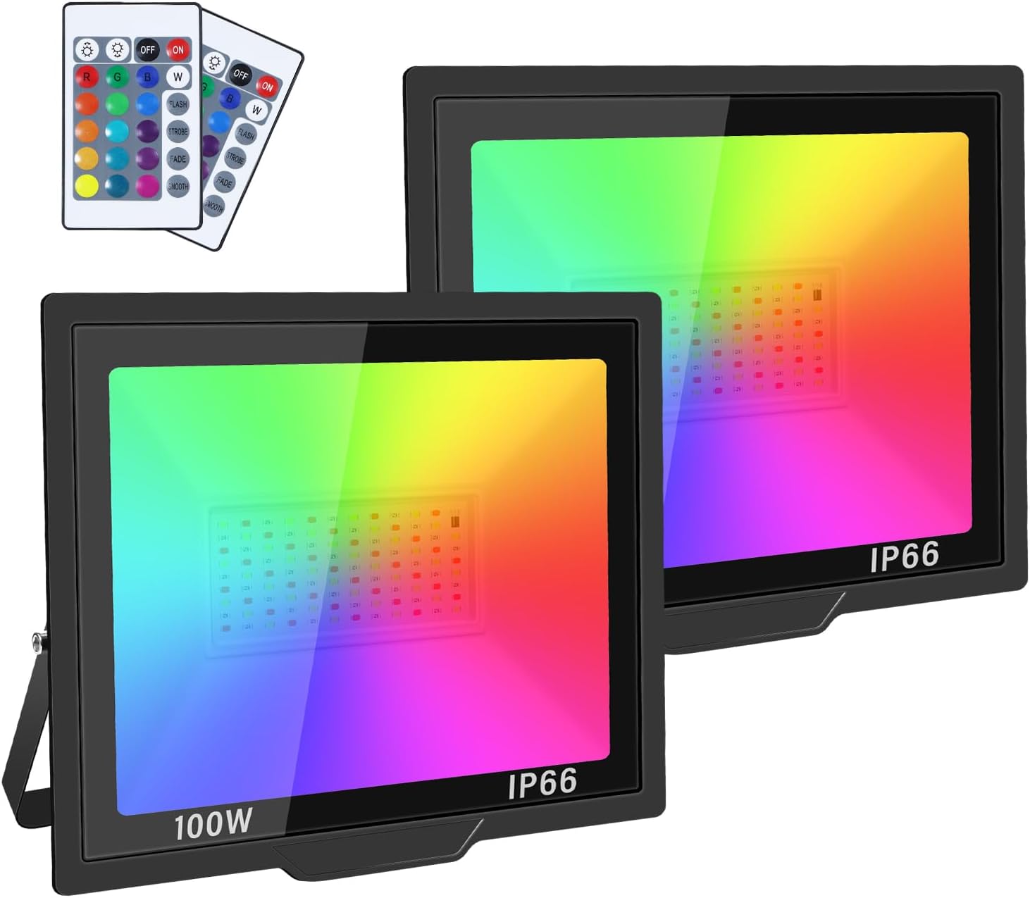 RIGIDON Faretto LED RGB 100W con Telecomando (2 pezzi) - immagine 1