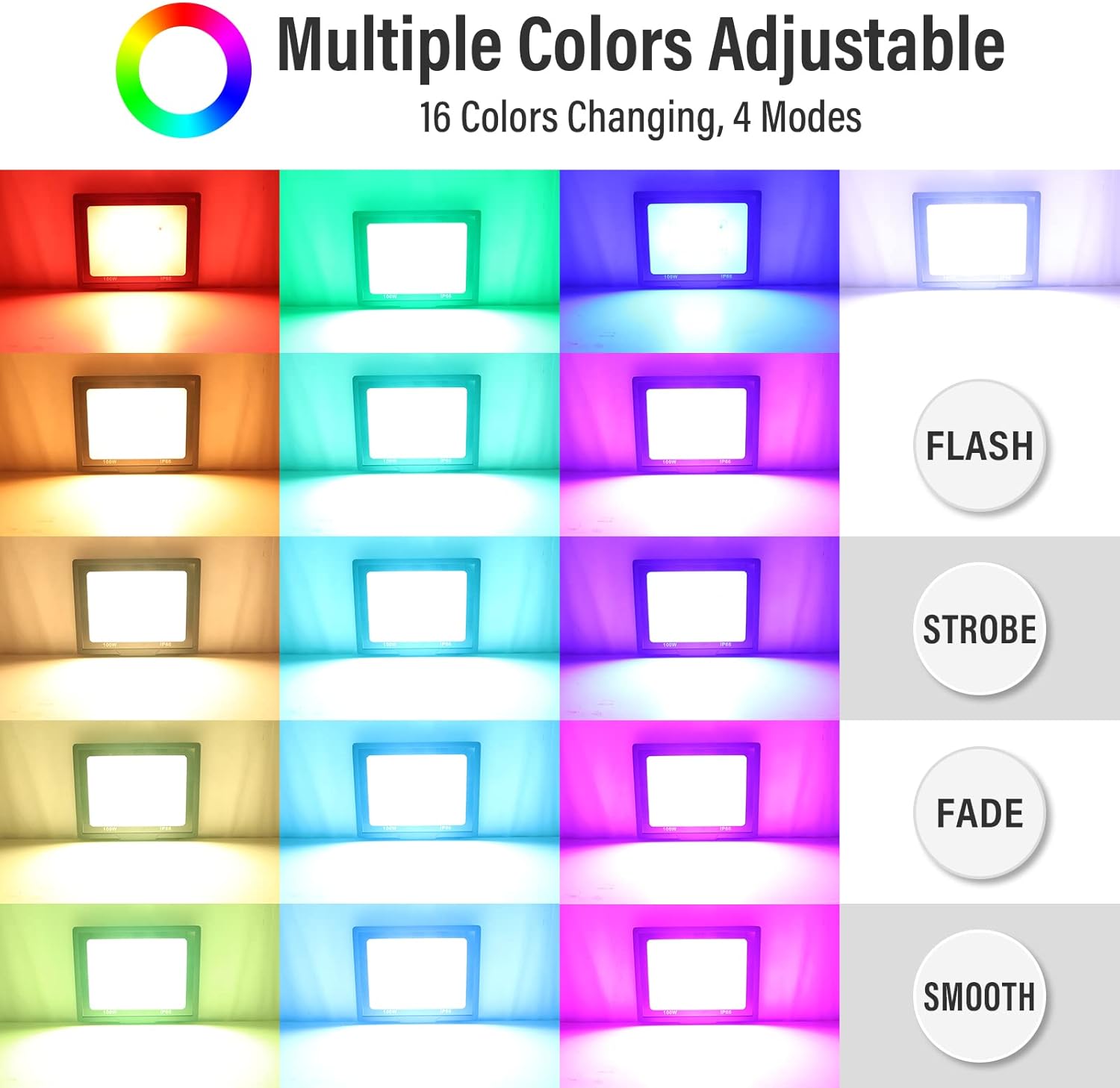 RIGIDON Faretto LED RGB 100W con Telecomando (2 pezzi) - immagine 4