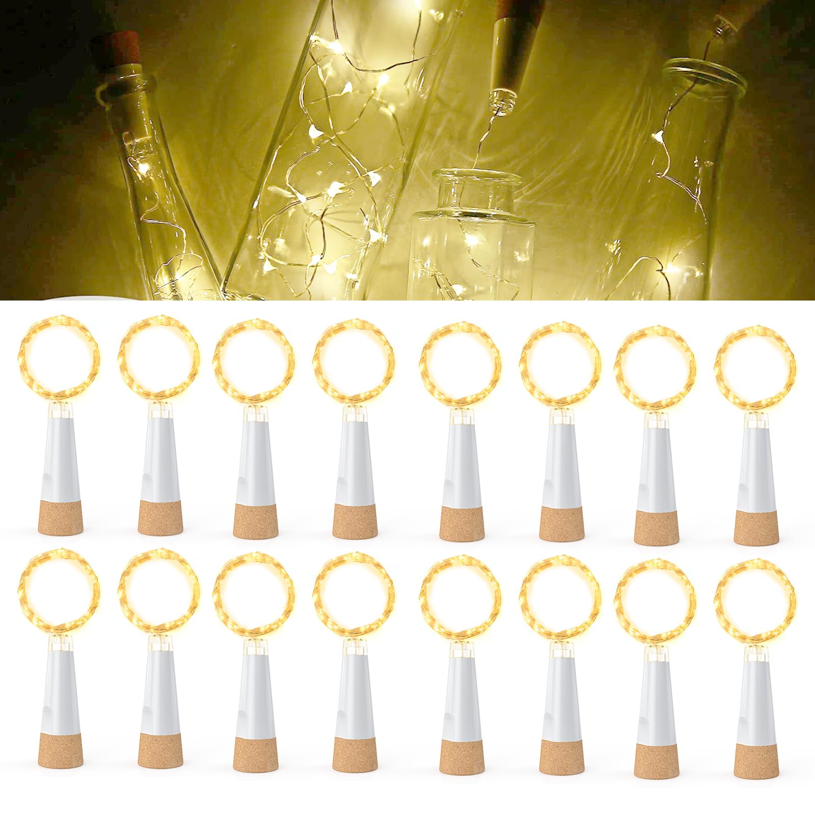 Kobwa Luci Bottiglie LED con Sughero Ricaricabili USB