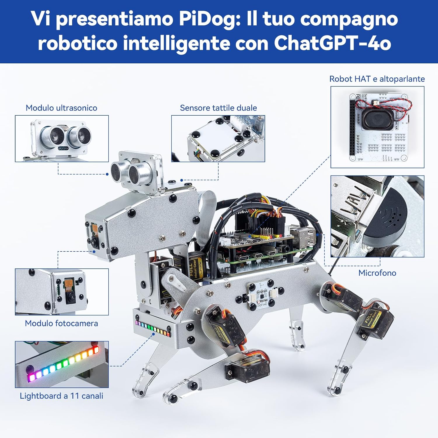 Sunfounder PiDog - Kit Robot per Cani per Raspberry Pi - immagine 4