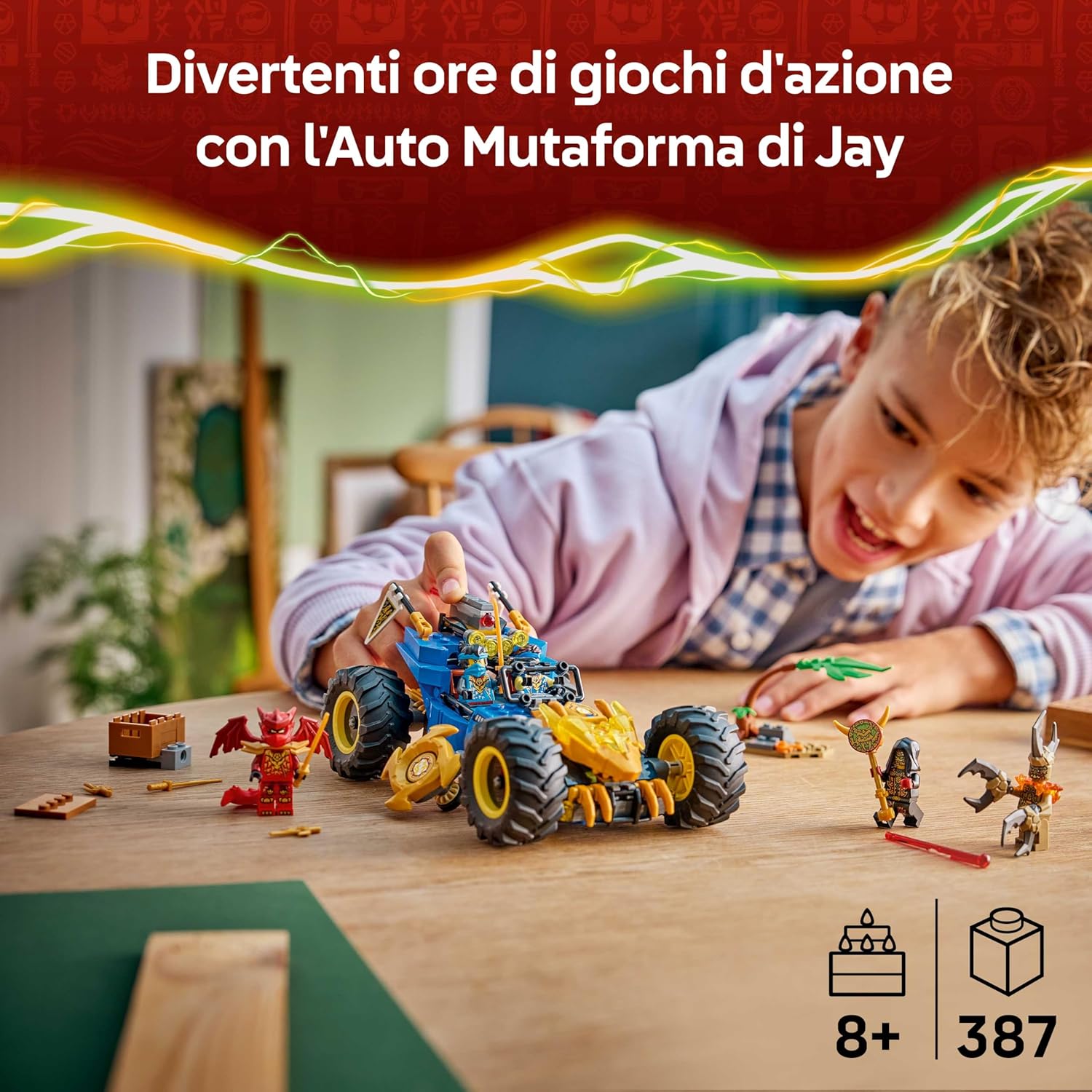 Lego NINJAGO Auto Mutaforma di Jay 2 in 1 - 71856 - immagine 2