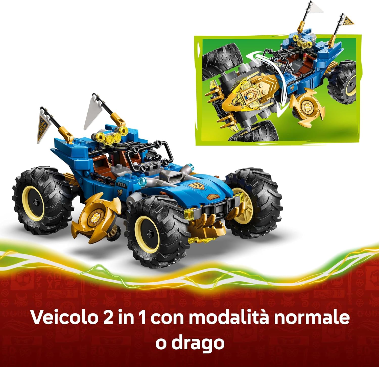 Lego NINJAGO Auto Mutaforma di Jay 2 in 1 - 71856 - immagine 3