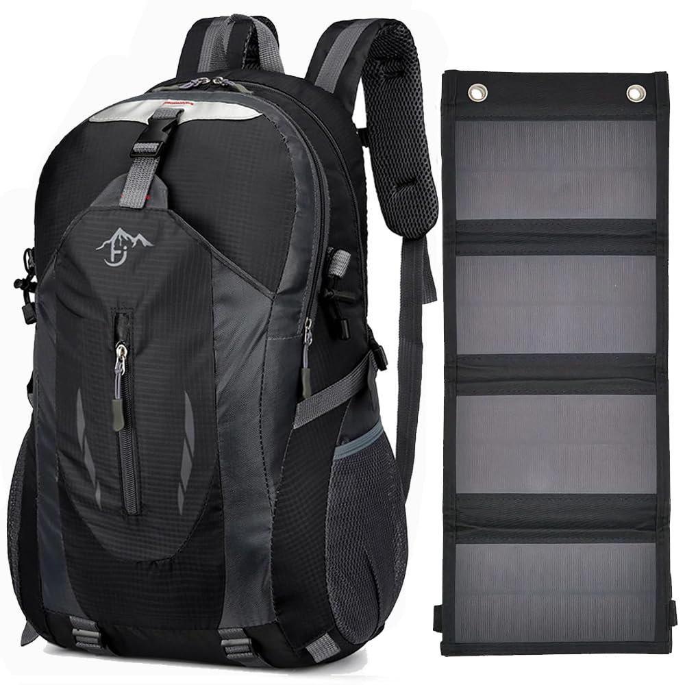 Zaino Trekking 40 Litri con Pannello Solare 20W USB 5V