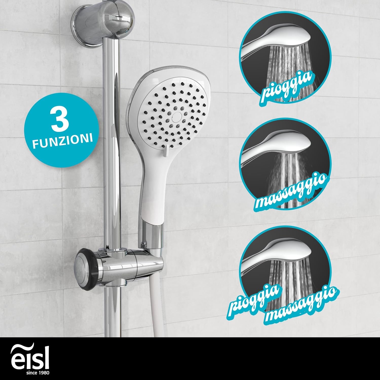 Eisl DXLD60087CS Colonna Doccia con Soffione Ø200mm - immagine 4