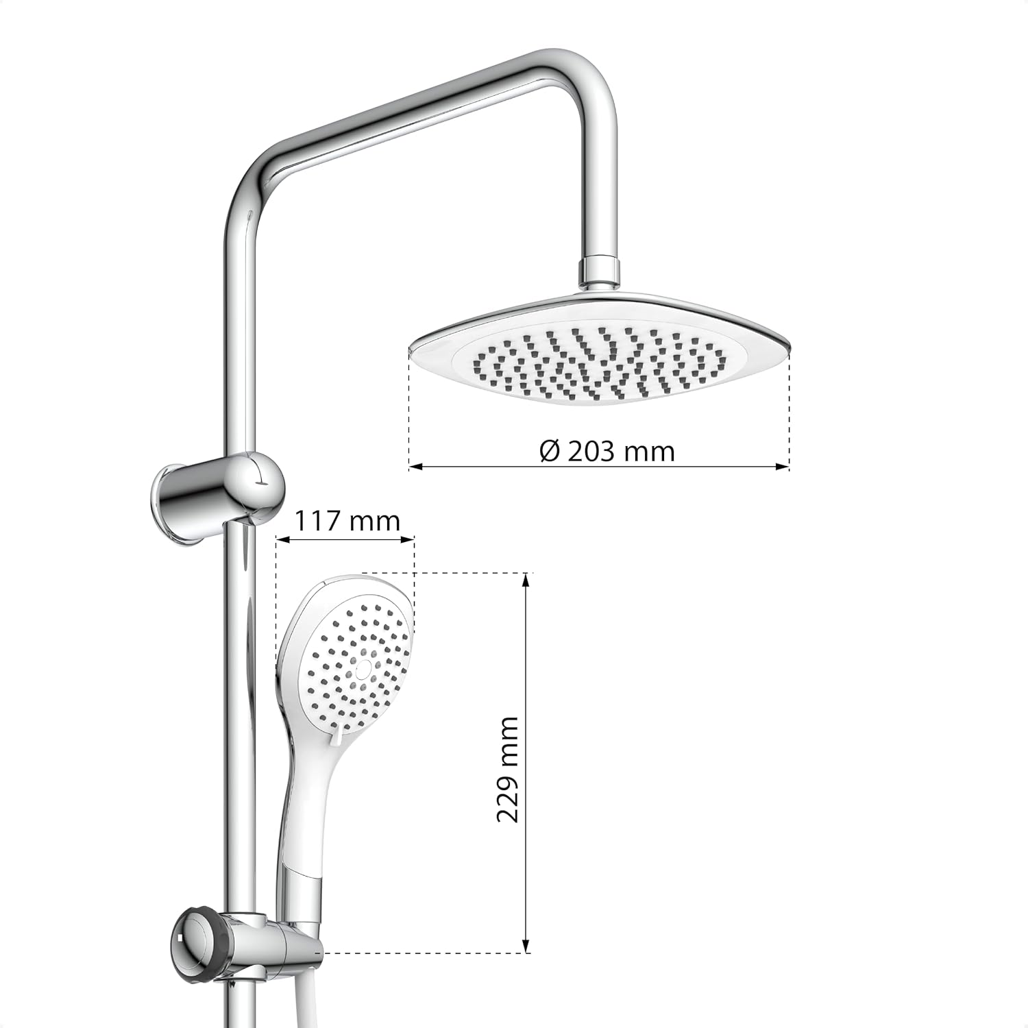 Eisl DXLD60087CS Colonna Doccia con Soffione Ø200mm - immagine 8