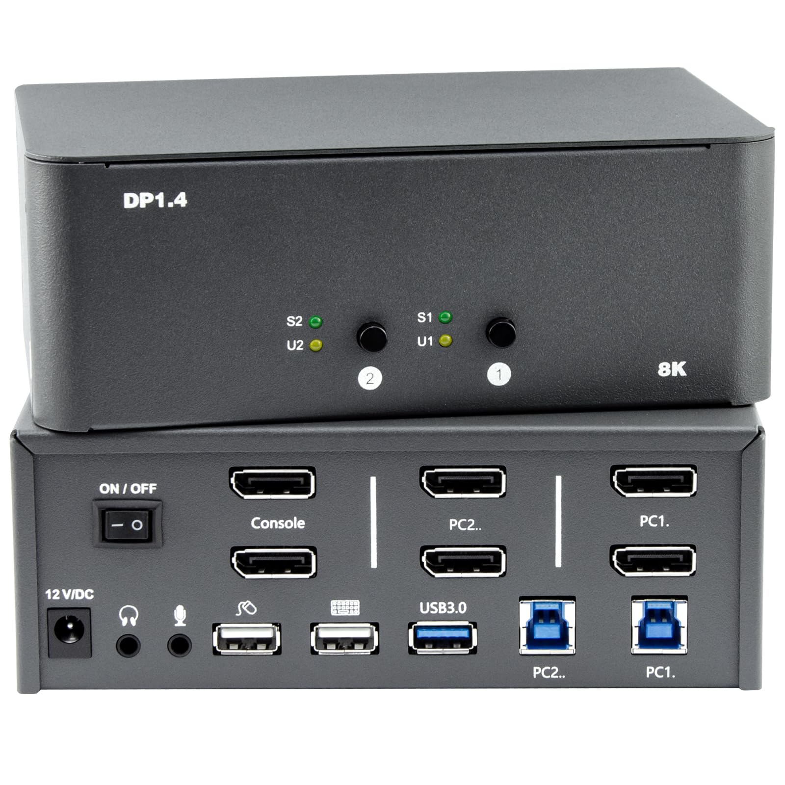 KVM Switch 2 Monitor 2 Computer 8K Displayport | Bytecc | Velz