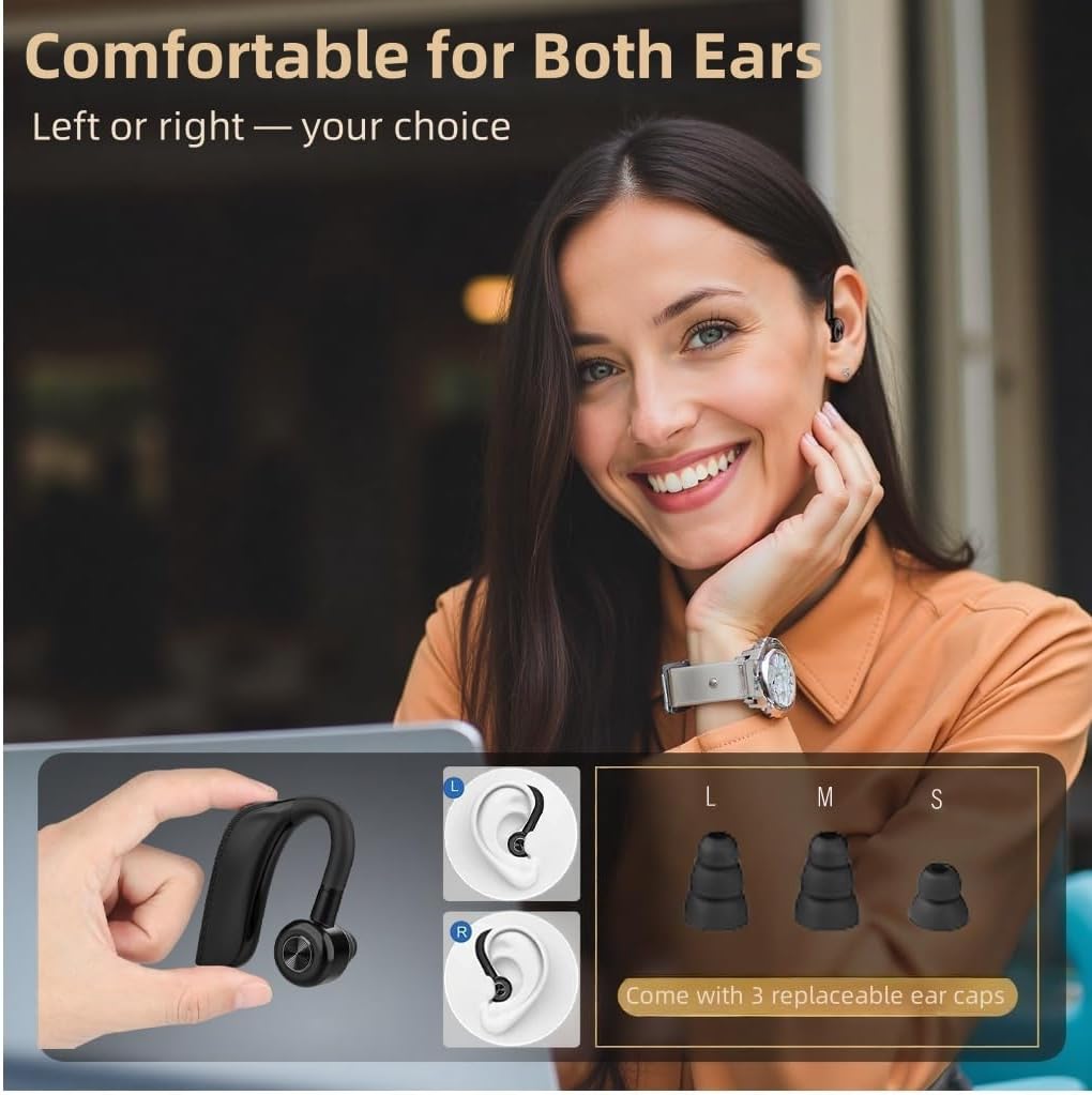 Cuffie Bluetooth 5.4 - Auricolare Singolo 22h - immagine 4