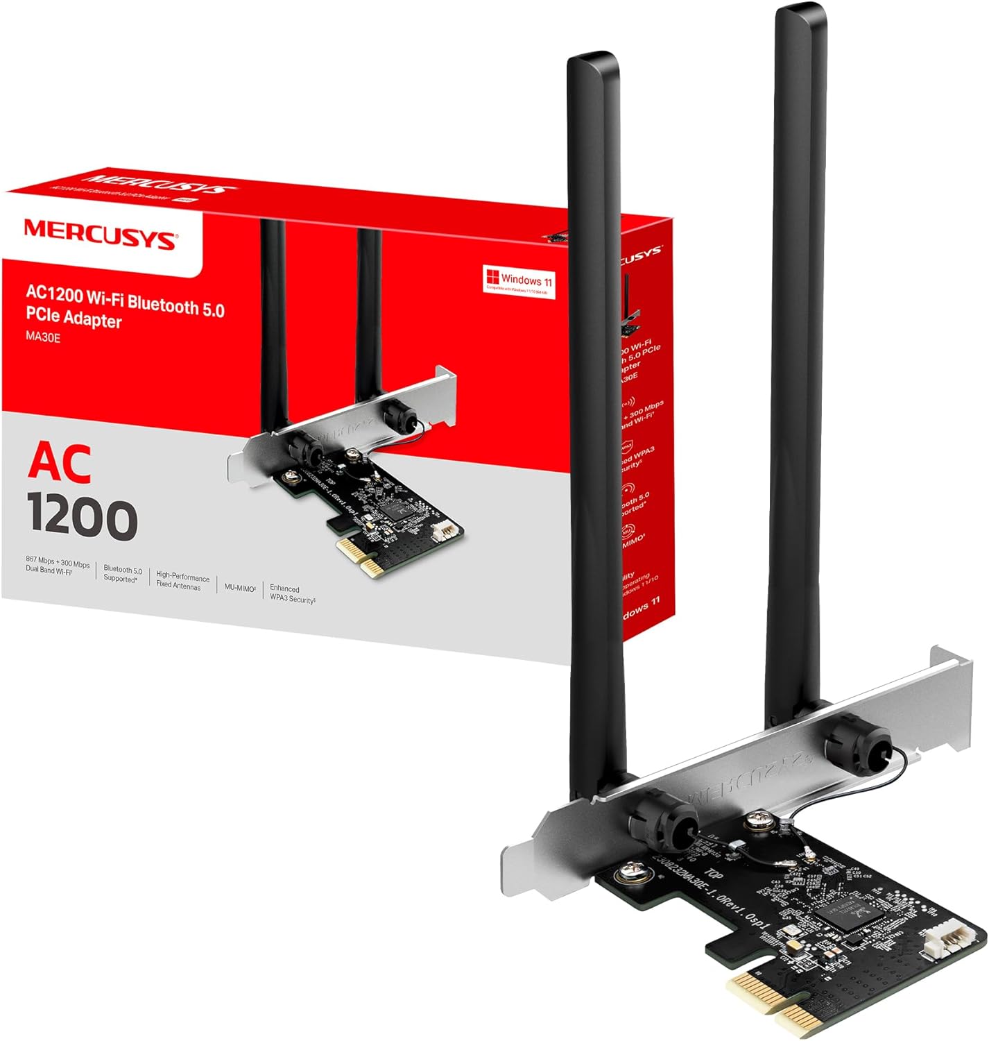 Mercusys TP-Link MA30E Adattatore PCIe Wi-Fi AC1200 - immagine 1