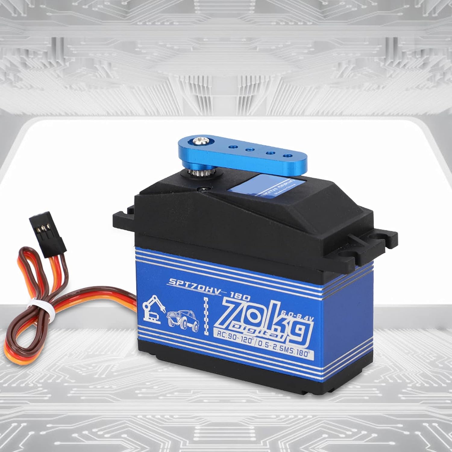 Sterzo in Metallo Impermeabile Servo Digitale RC 70KG - immagine 4