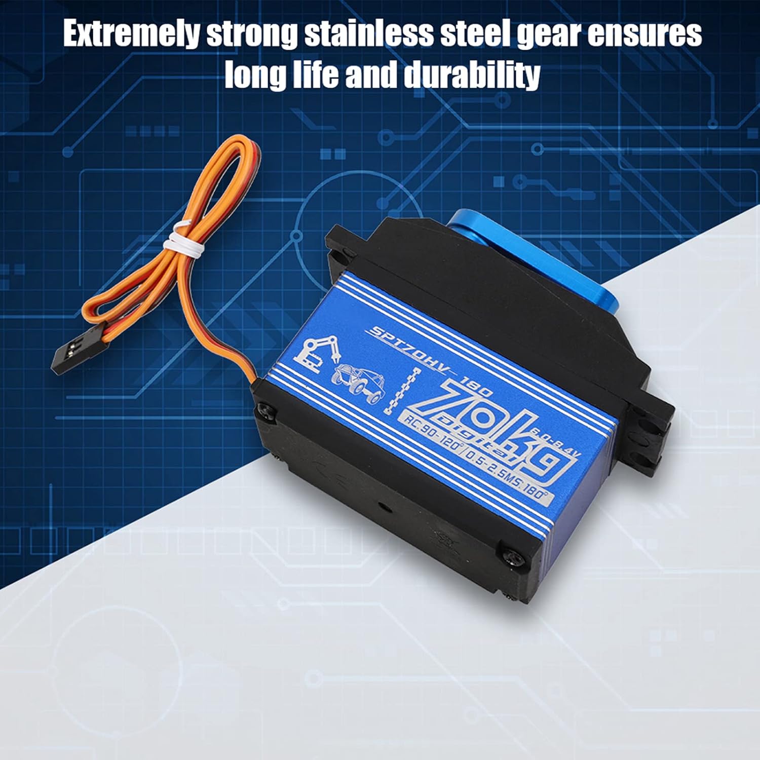 Sterzo in Metallo Impermeabile Servo Digitale RC 70KG - immagine 6