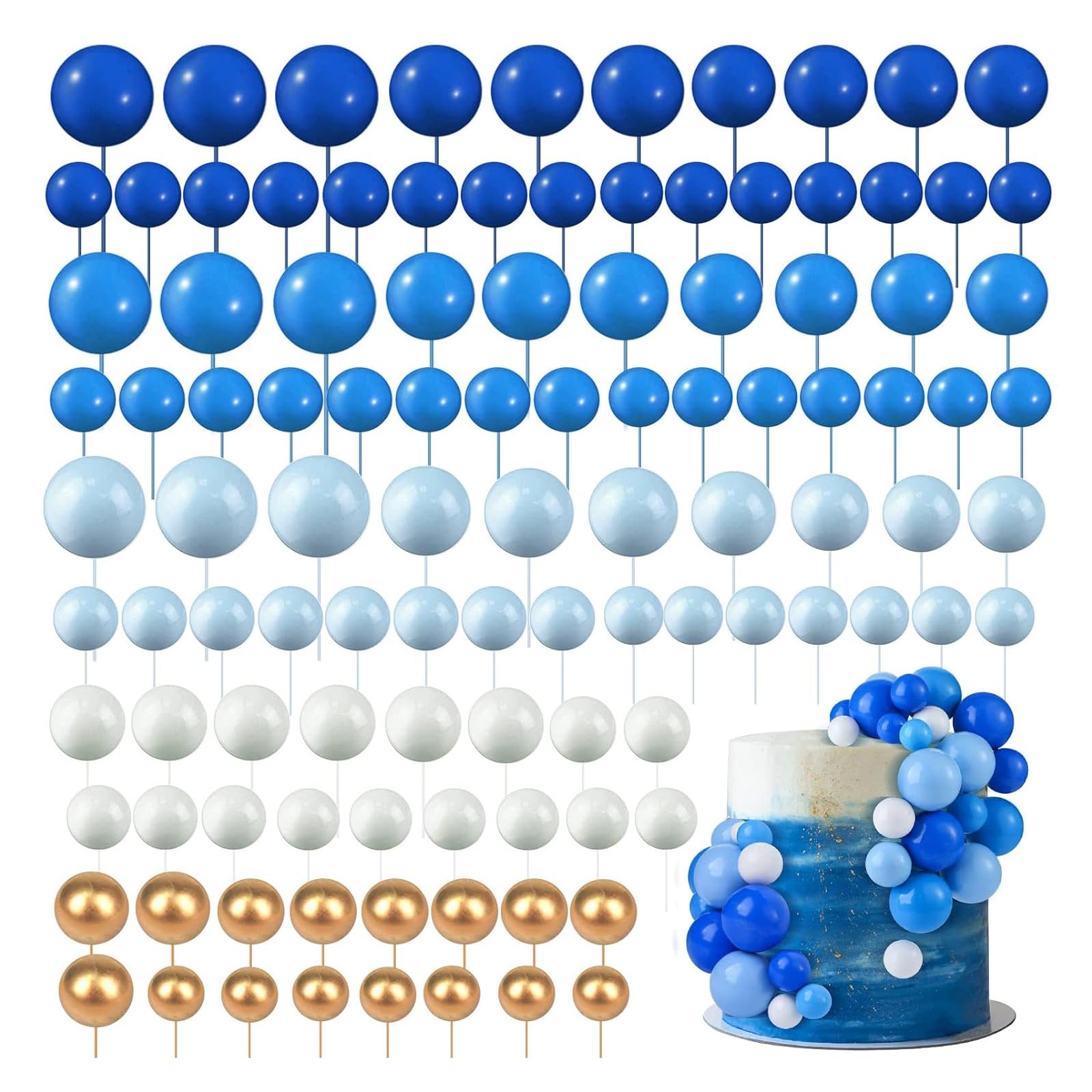 108 Pcs Decorazioni per Torte a Palline