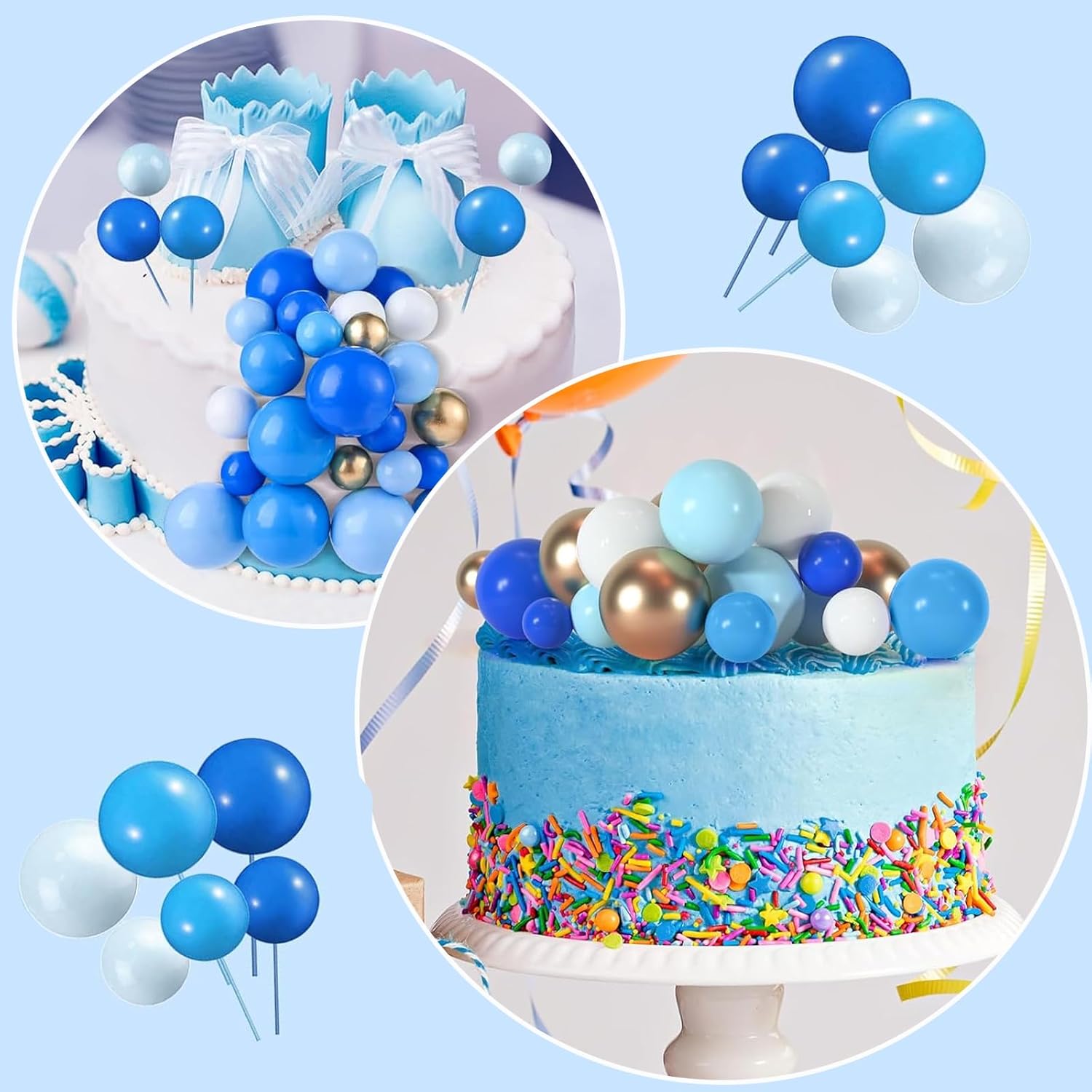 108 Pcs Decorazioni per Torte a Palline - immagine 5