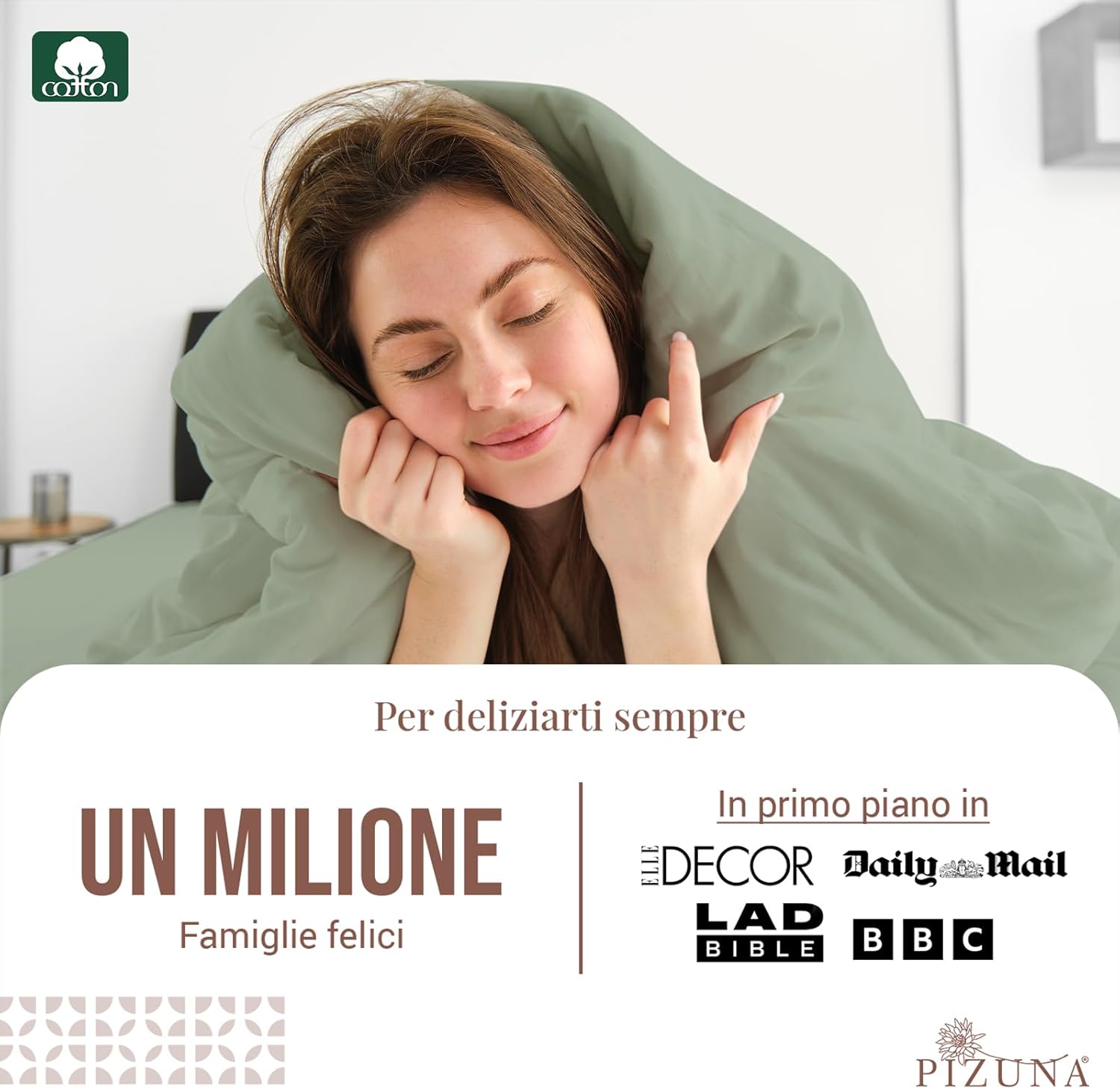 Pizuna Copripiumino 200x200 Cotone Schiuma Marina - immagine 2