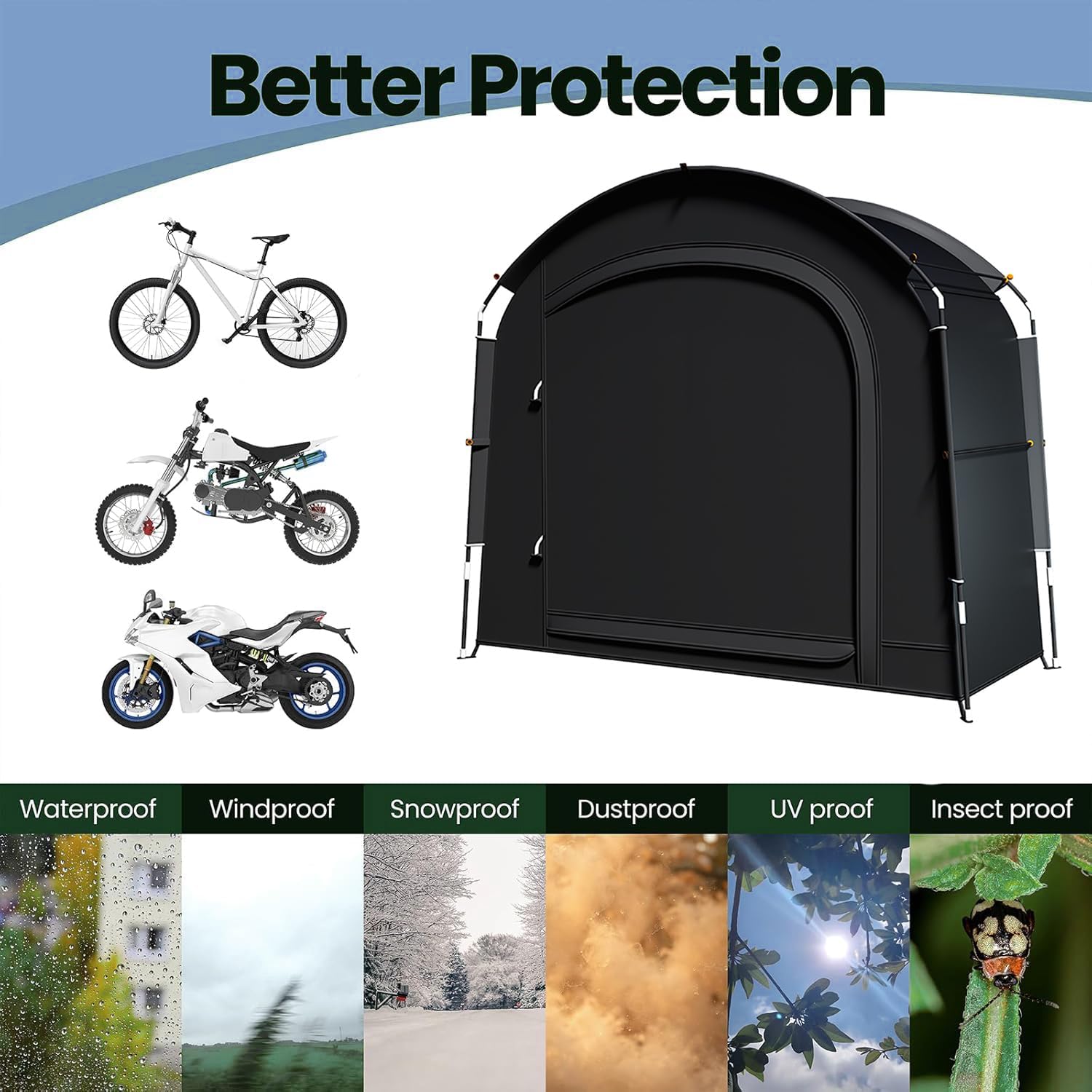 TOOSOAR Tenda da Bicicletta 200x165x80cm - immagine 2