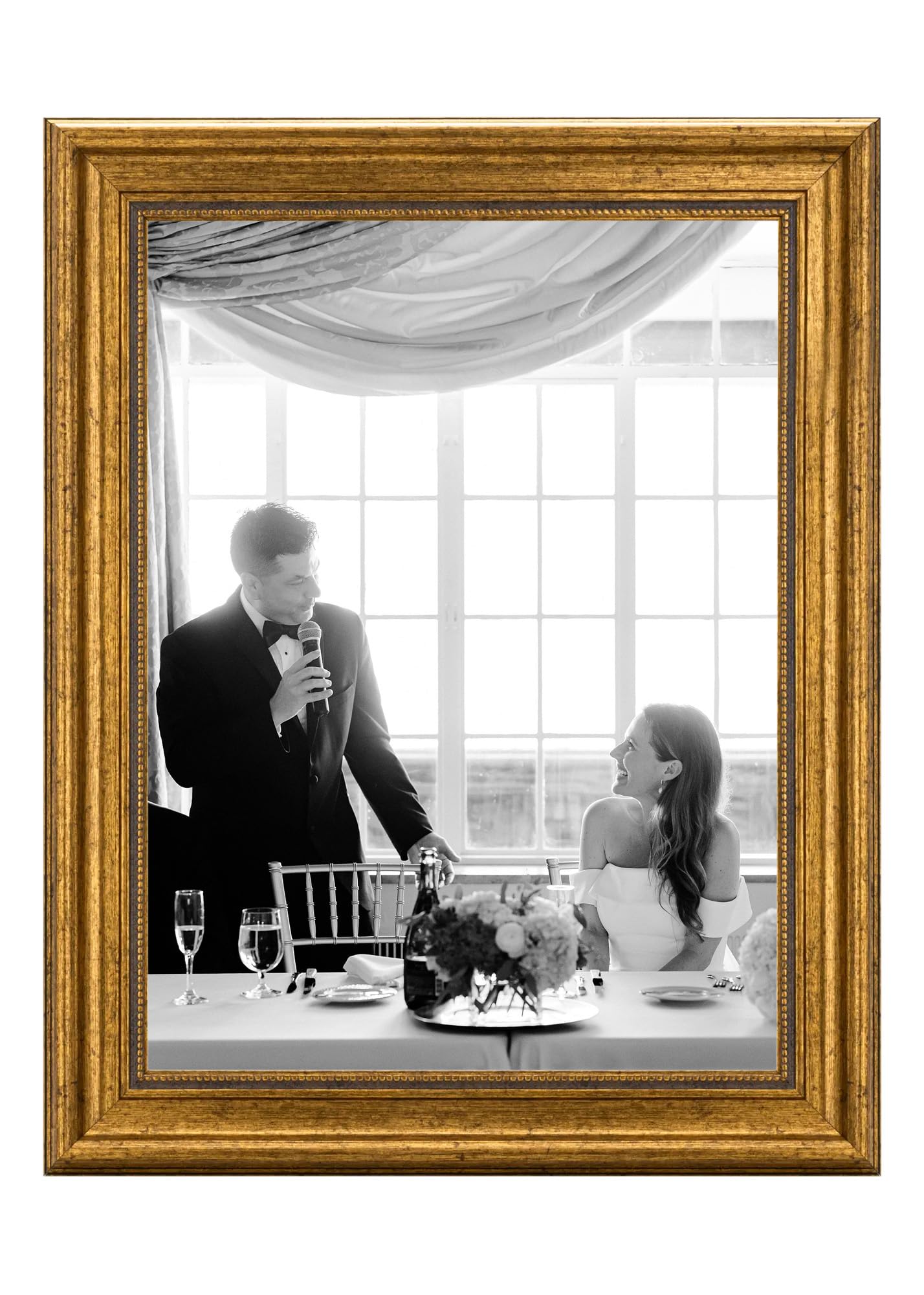 Cornice portafoto 30x40 cm, in argento vintage, stile barocco elegante, con vetro acrilico infrangibile – per poster, foto o certificati – perfetta per soggiorno, ufficio o galleria