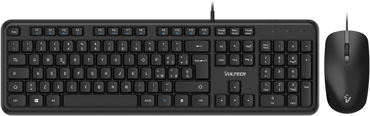 Vultech KM-811 Kit Tastiera e Mouse USB, Nero - immagine 2