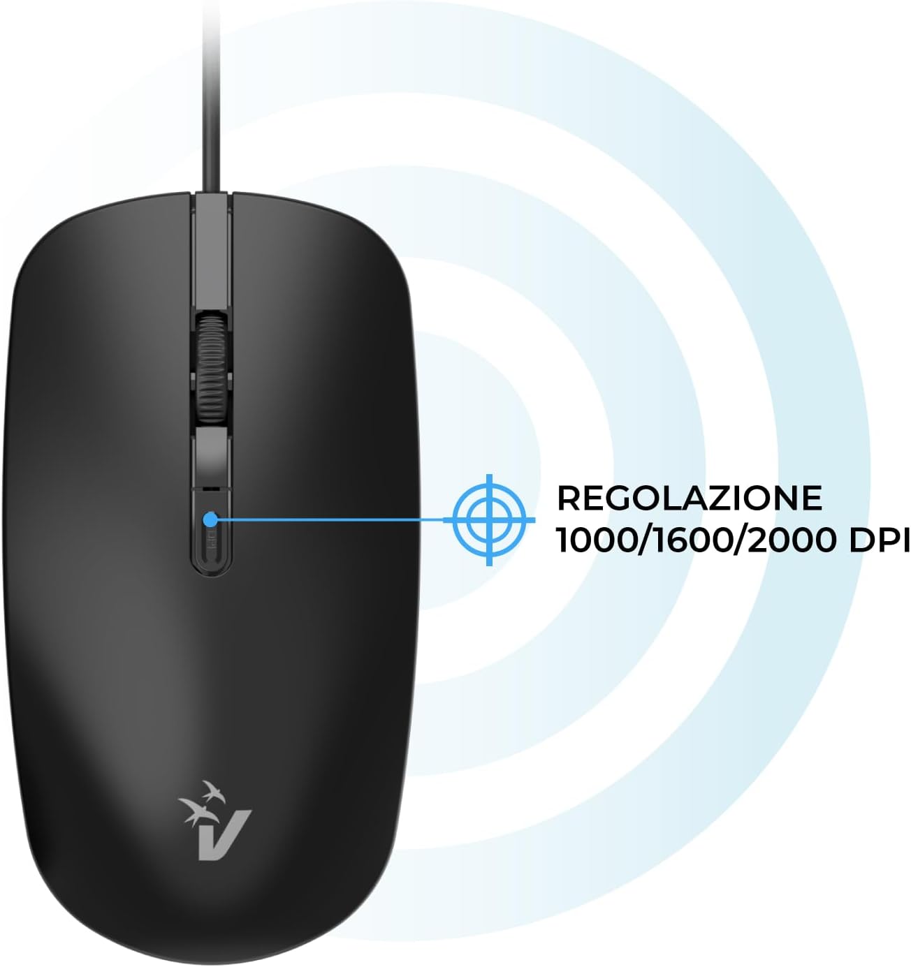 Vultech KM-811 Kit Tastiera e Mouse USB, Nero - immagine 8