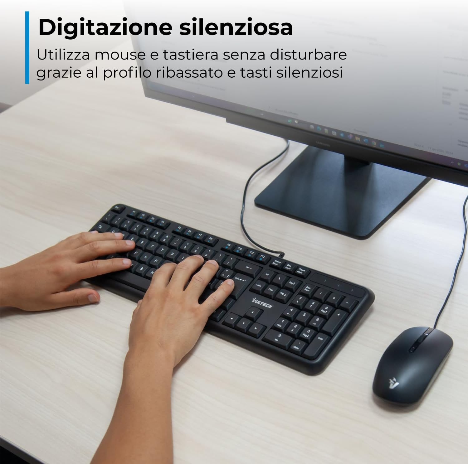 Vultech KM-811 Kit Tastiera e Mouse USB, Nero - immagine 9