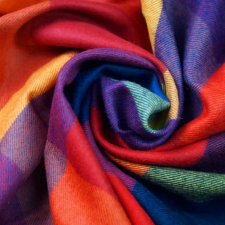 Lorenzo Cana - Coperta 100% Alpaca Soffice, Blu Rosso Arancio