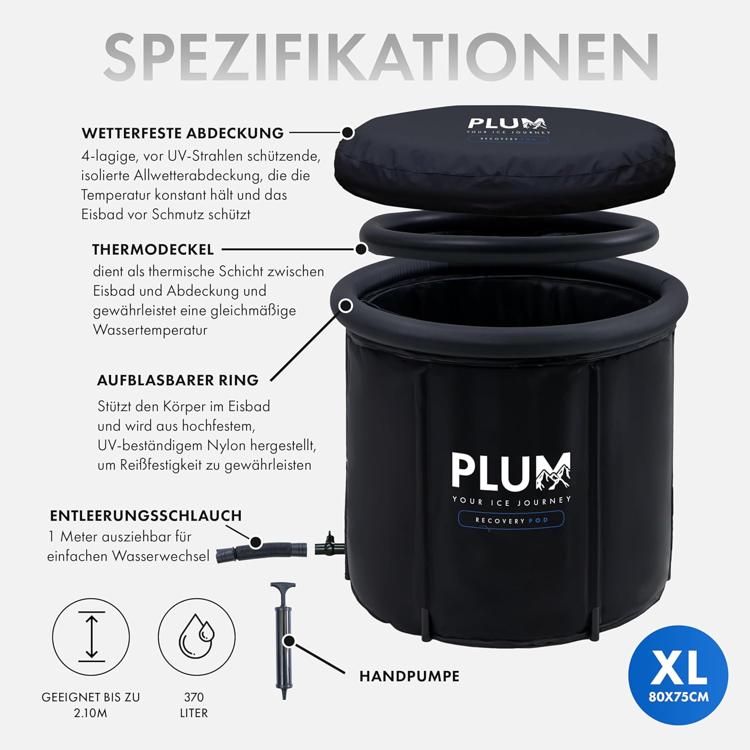 Plum Eisbad Premium XL Set di Ciotole - Ice Bath Recovery - immagine 3