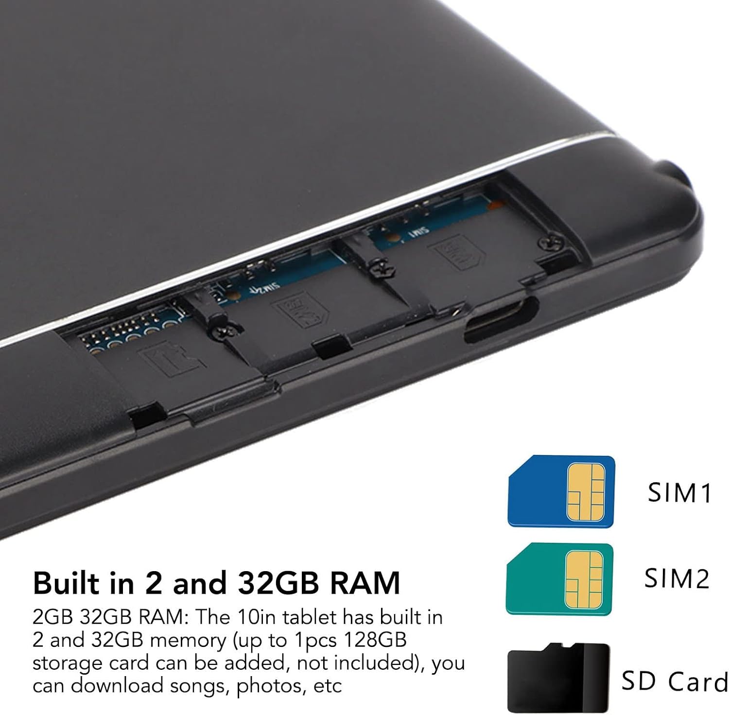 Gugxiom Tablet 10 Pollici 32 GB ROM, Nero - immagine 5