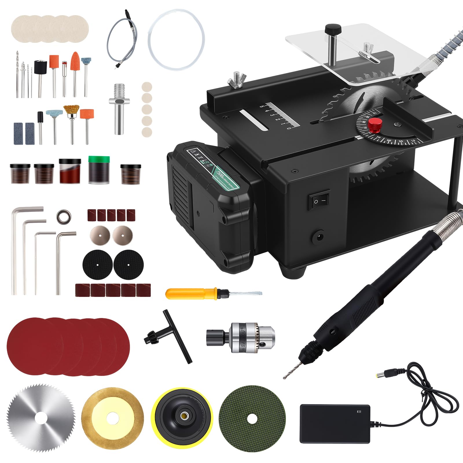 Mini Sega Circolare da Tavolo 23.000 giri/min con Batteria