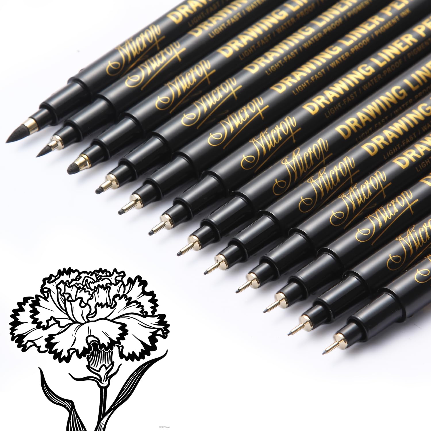 Set 12 Penne Liner Sottili Nere