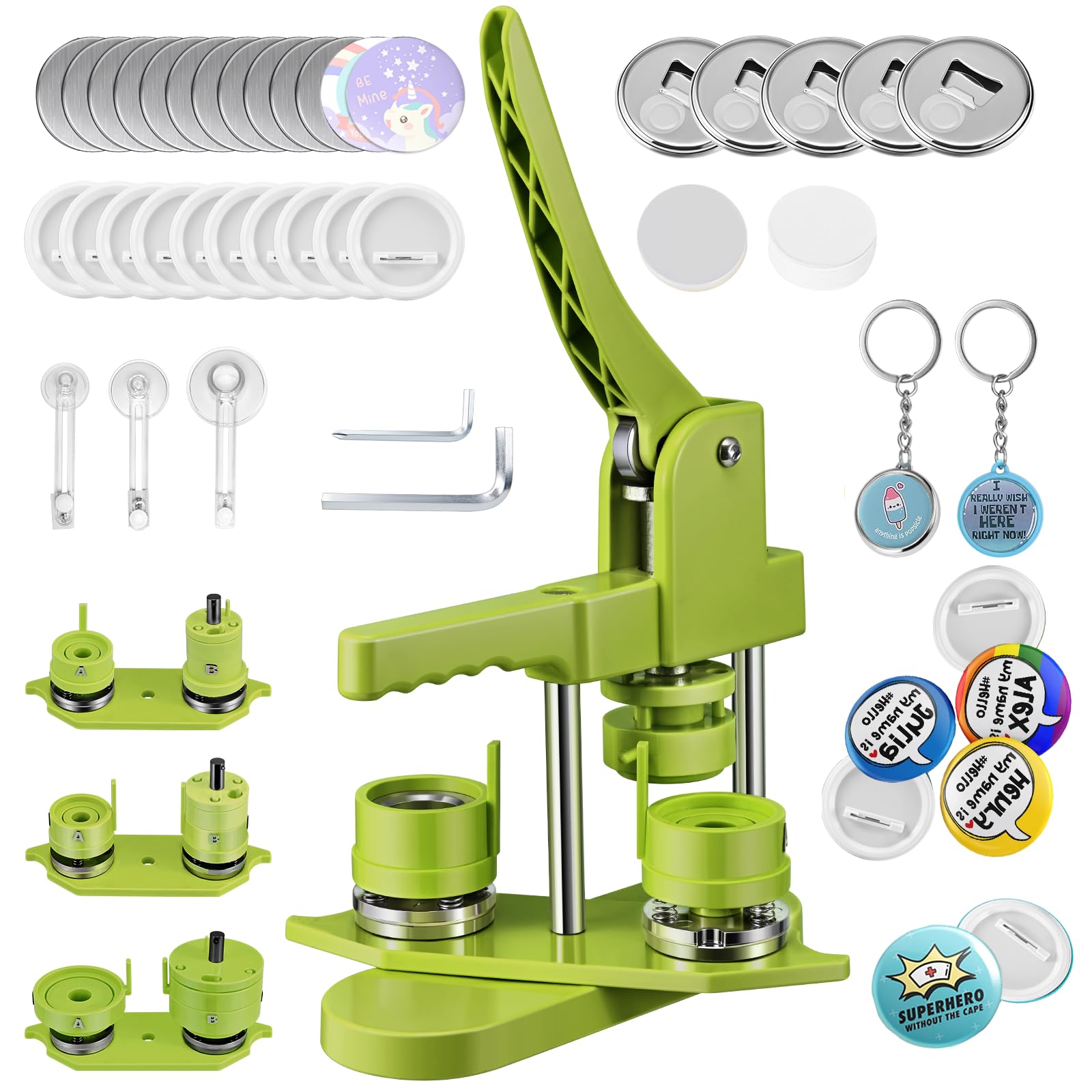 Zimiking Button Badge Maker 25+32+58mm, Verde