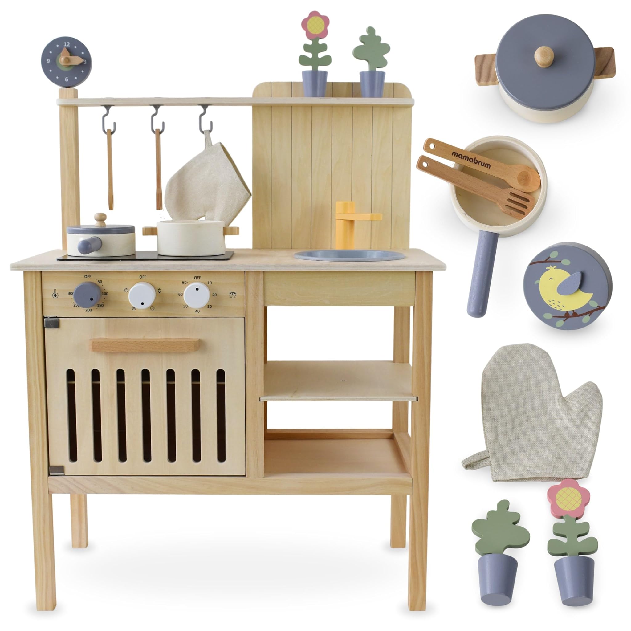 Mamabrum Cucina in Legno per Bambini 3+ Stile Bohémien